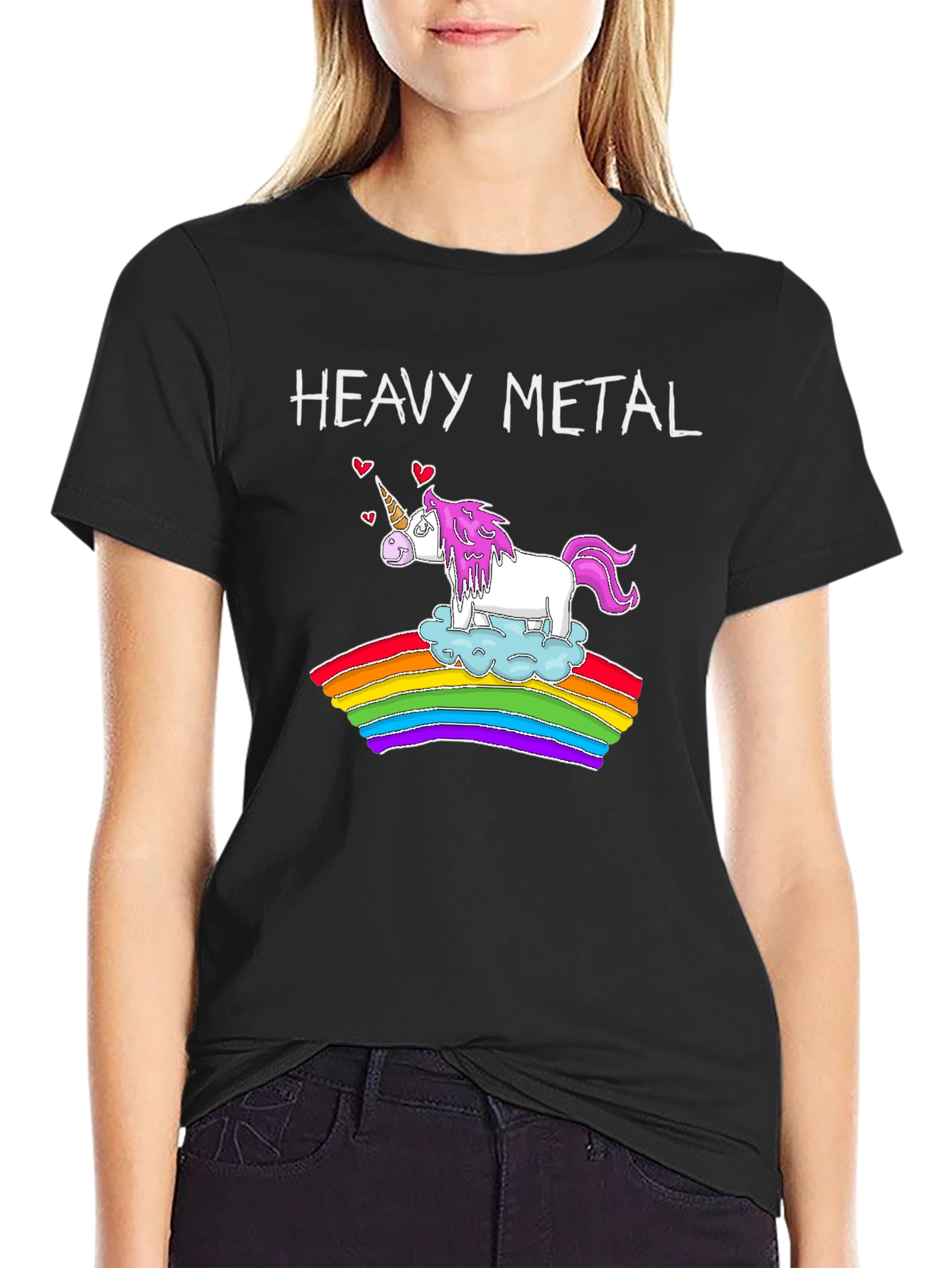 Heavy Metal Unicorn Rainbow T-Shirt