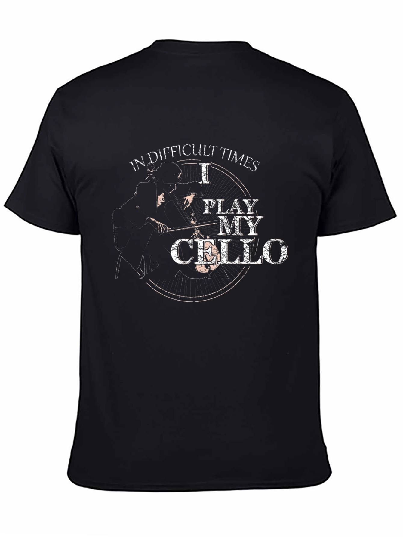 Cello Player T-Shirt: Difficult Times Music Tee