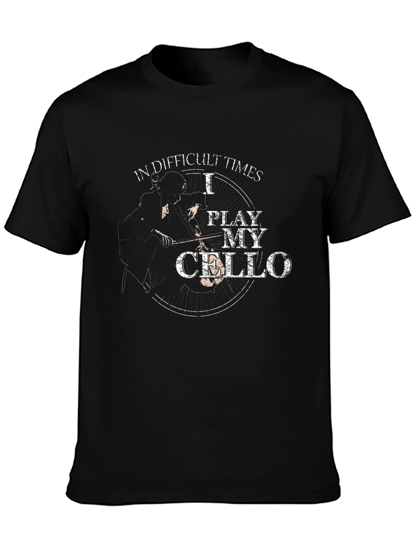 Cello Player T-Shirt: Difficult Times Music Tee