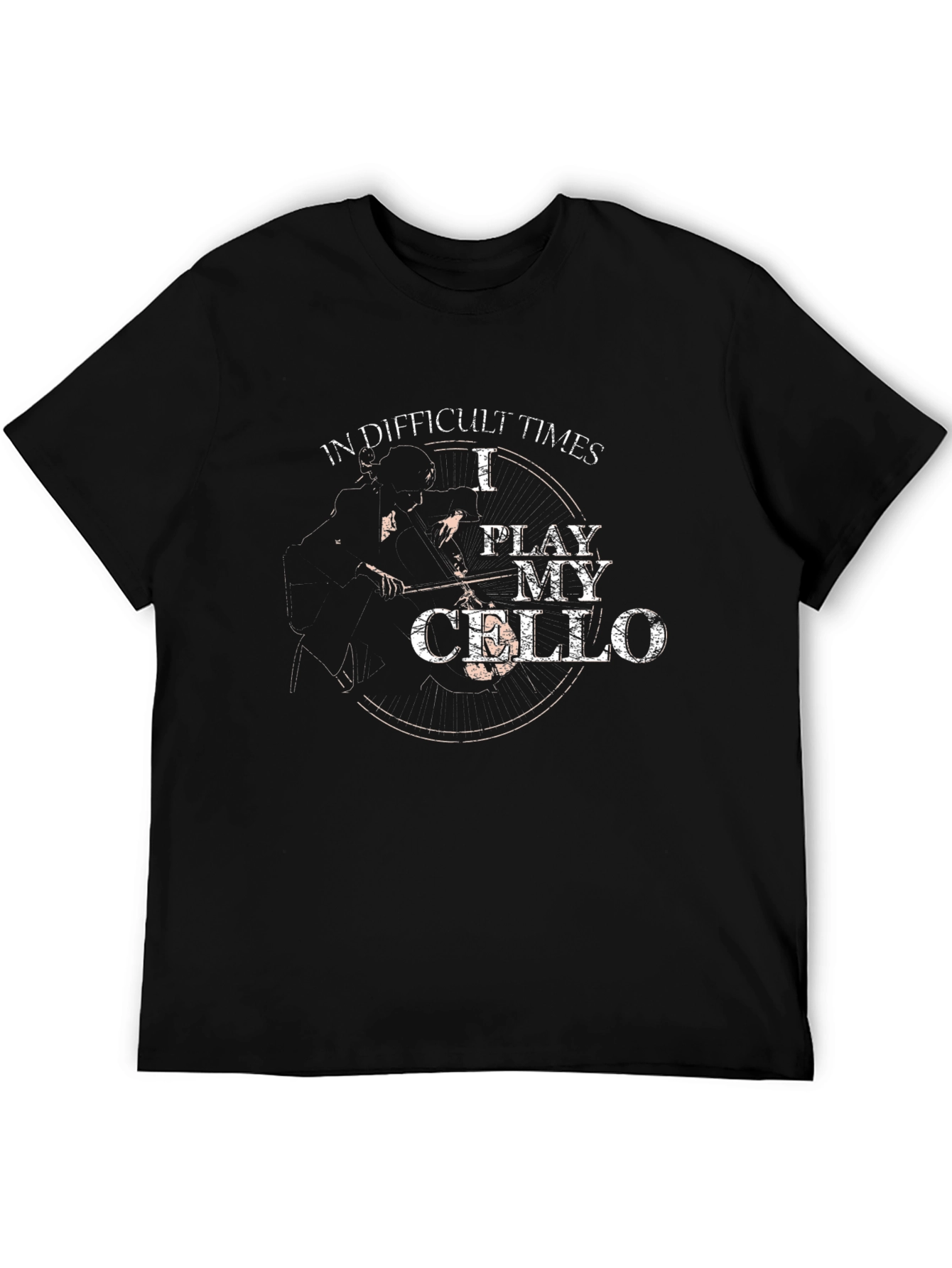 Cello Player T-Shirt: Difficult Times Music Tee