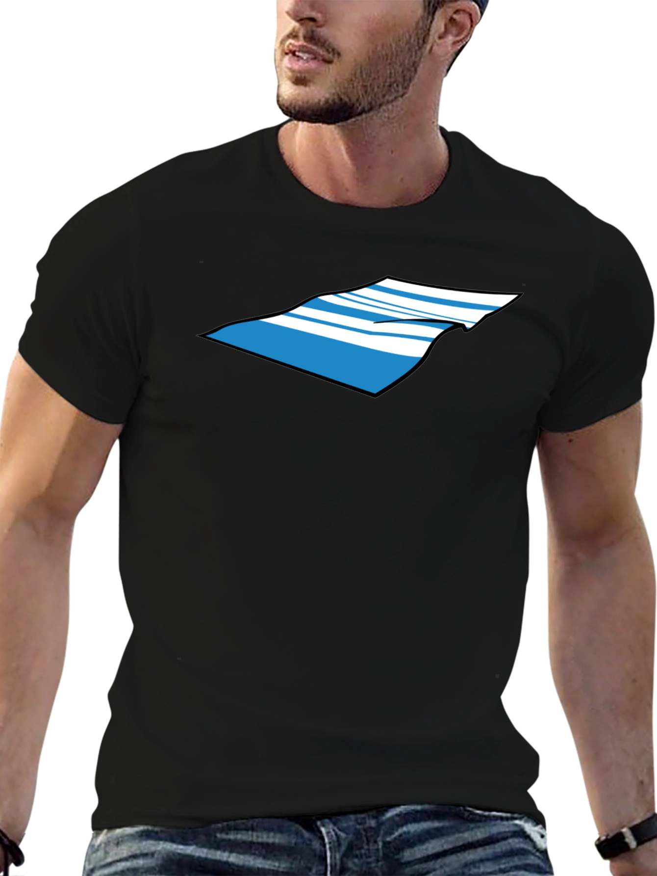Striped Towel Graphic Tee - Casual Cool