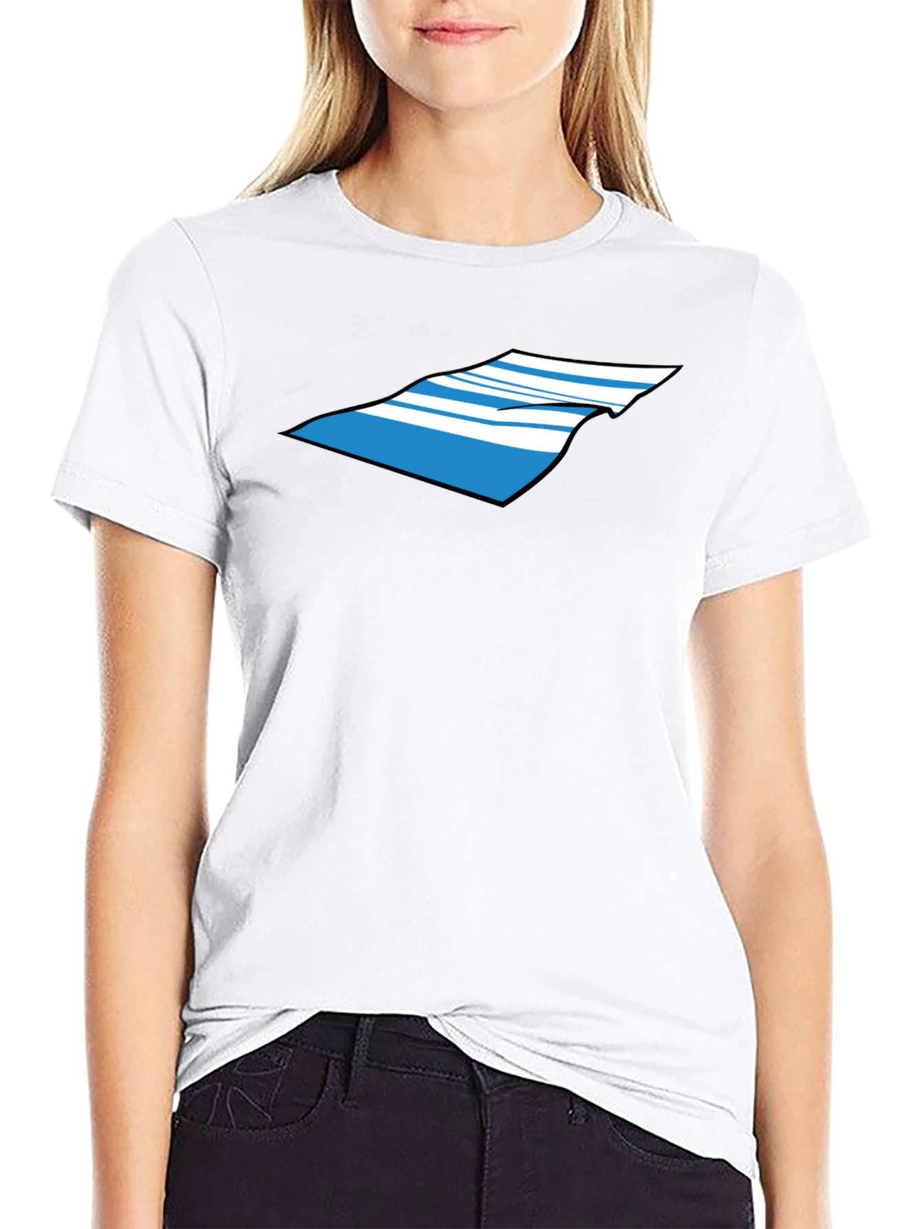 Striped Towel Graphic Tee - Casual Cool
