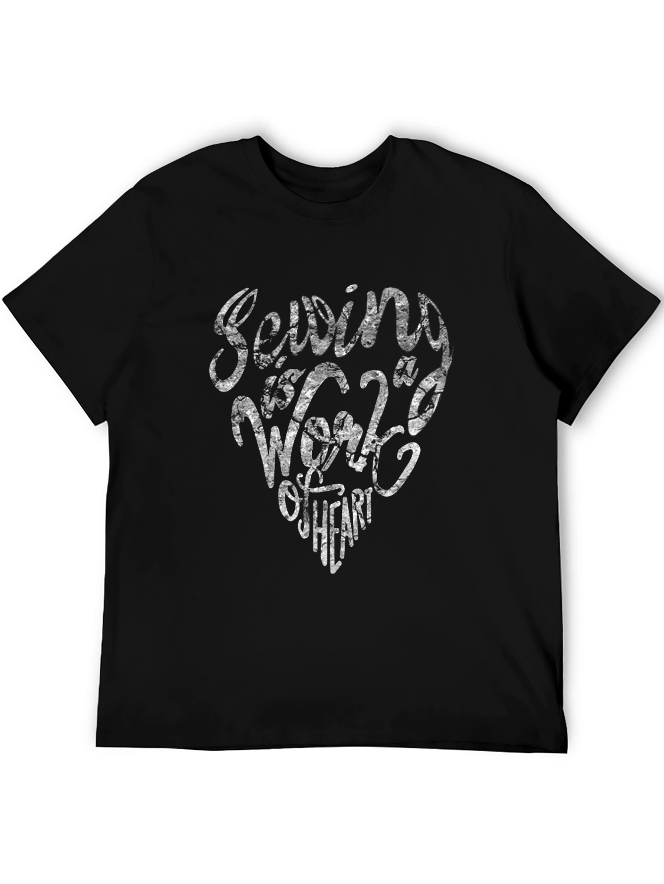 Sewing is a Work of Heart Black T-Shirt