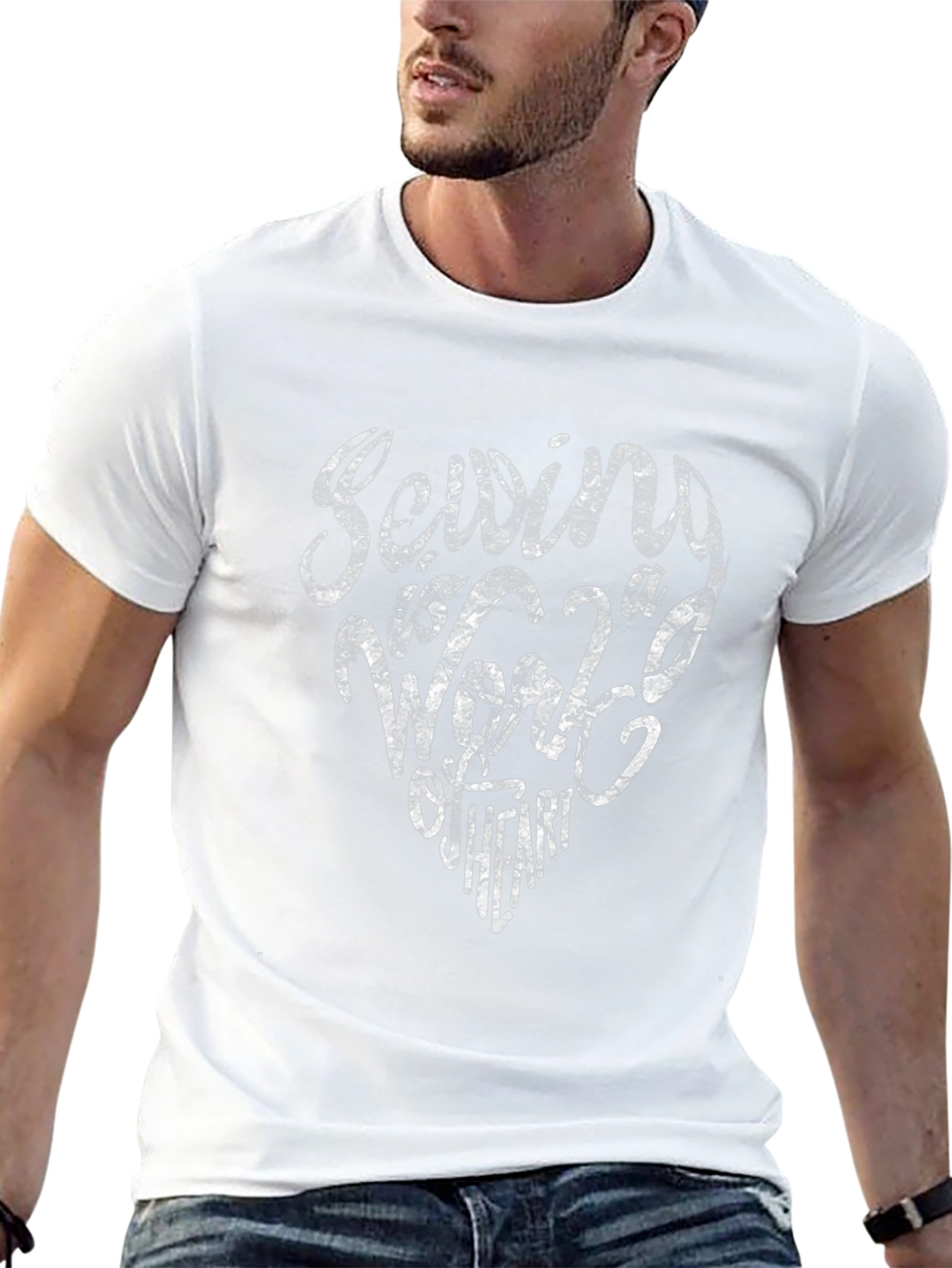 Sewing is a Work of Heart Black T-Shirt