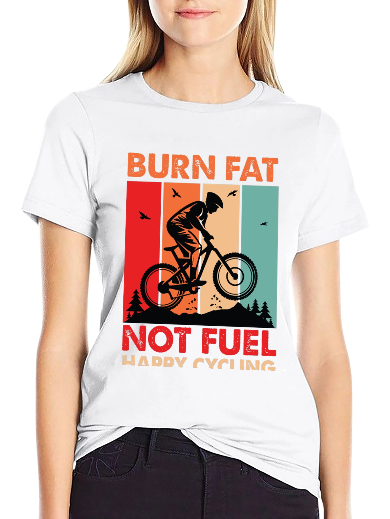 Burn Fat Not Fuel Cycling T-Shirt