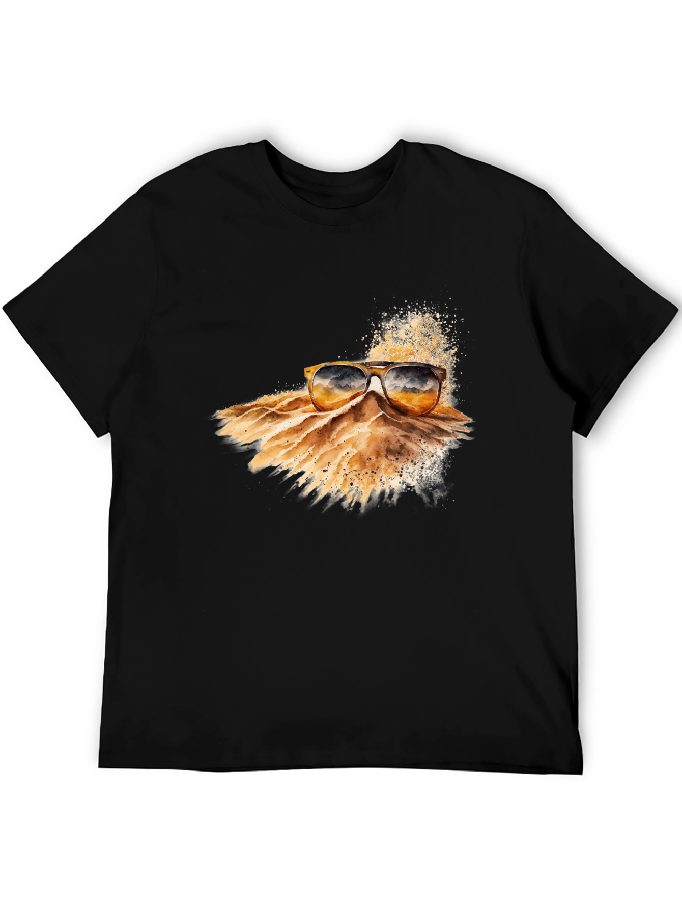 Stylish Black T-Shirt with Sunglasses Graphic