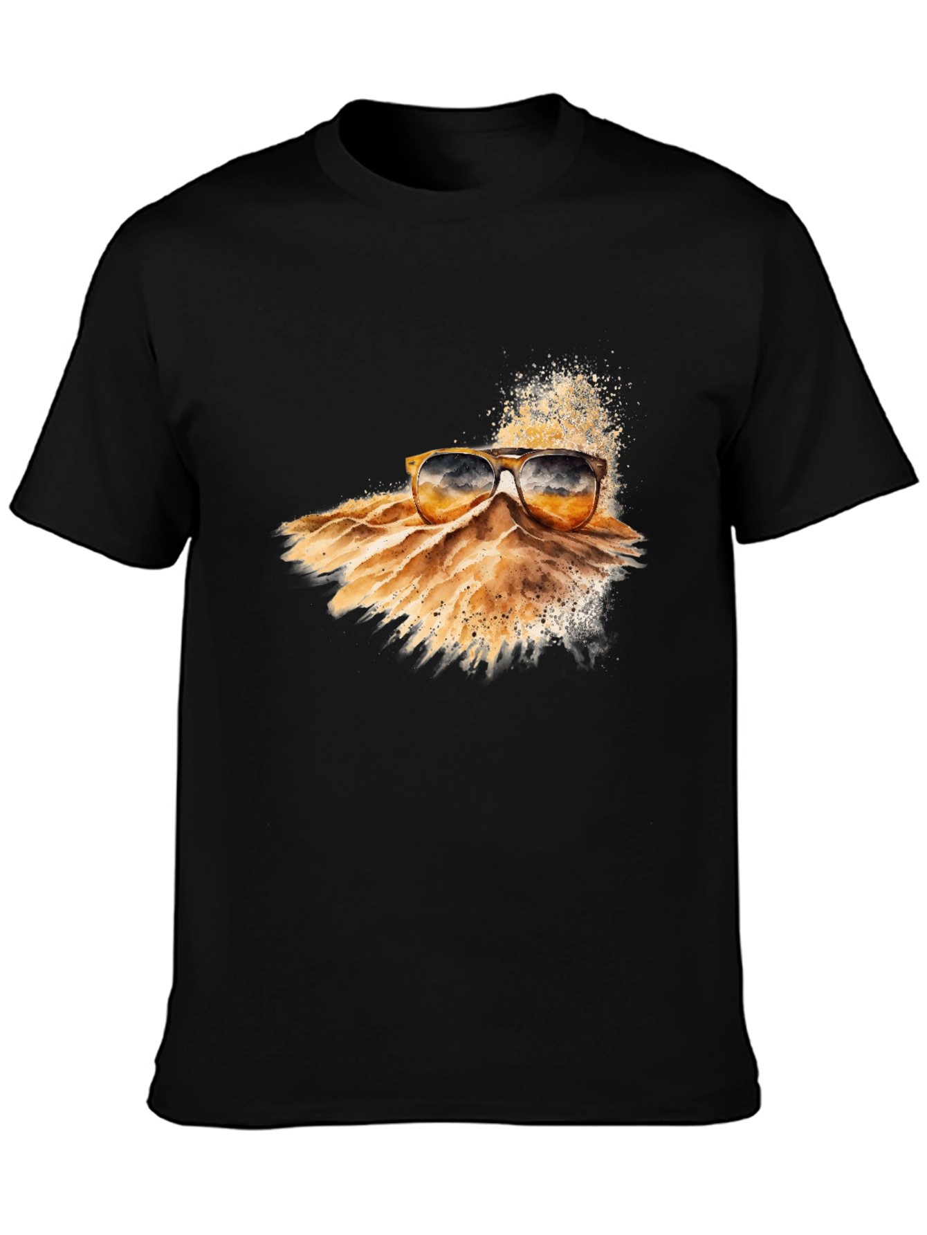 Stylish Black T-Shirt with Sunglasses Graphic