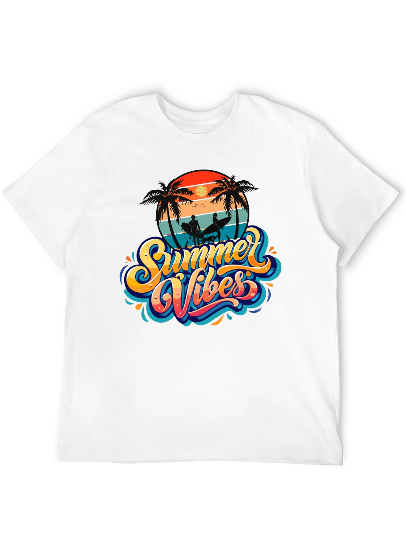Summer Vibes Black T-Shirt