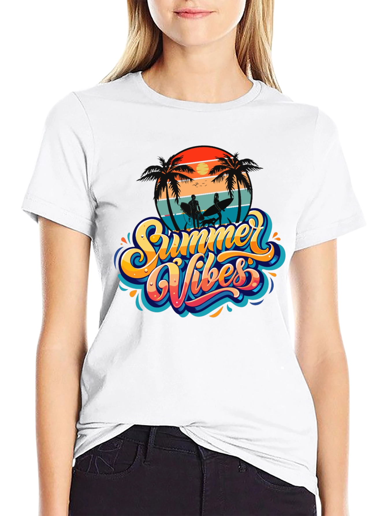 Summer Vibes Black T-Shirt