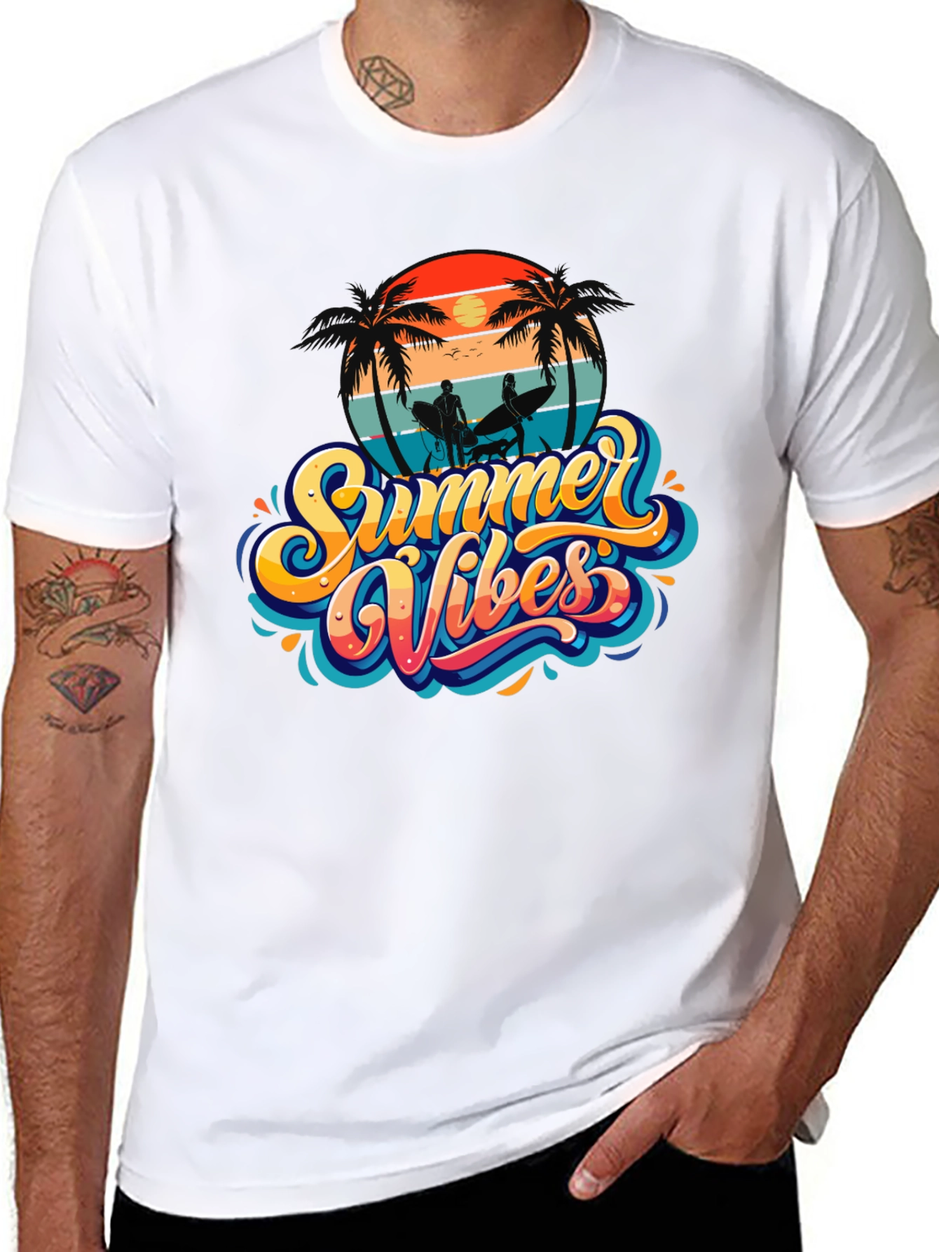Summer Vibes Black T-Shirt