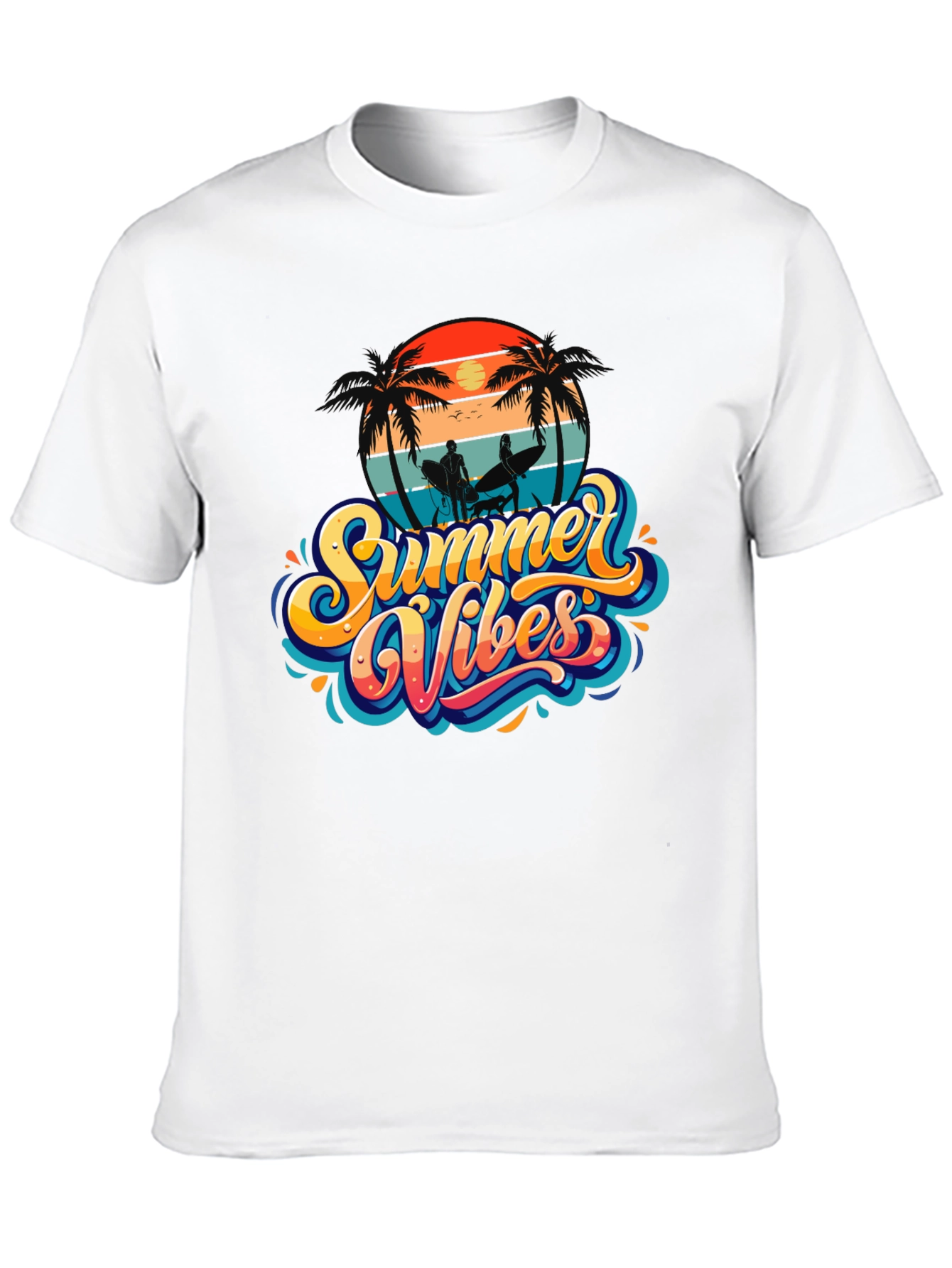 Summer Vibes Black T-Shirt