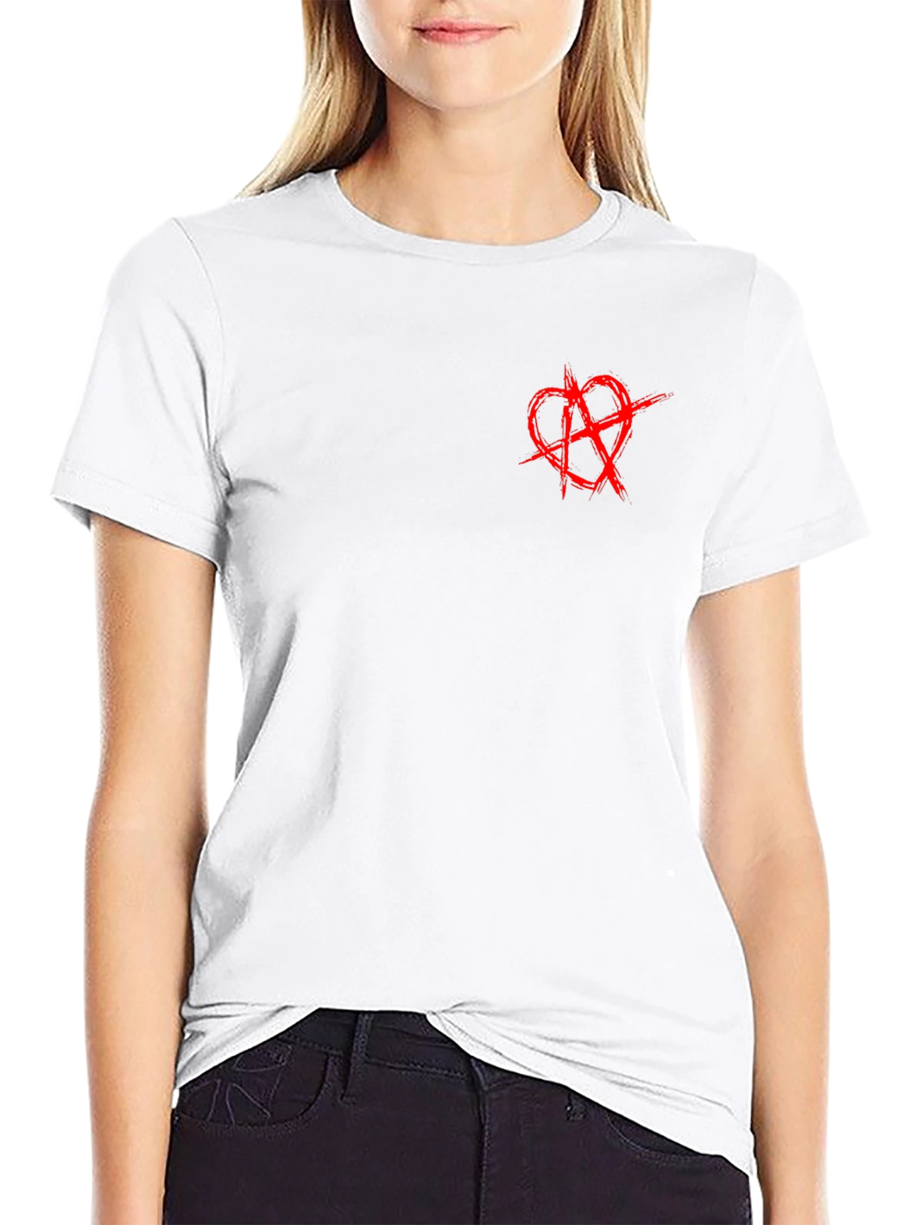 Anarchy Heart Symbol Black T-Shirt
