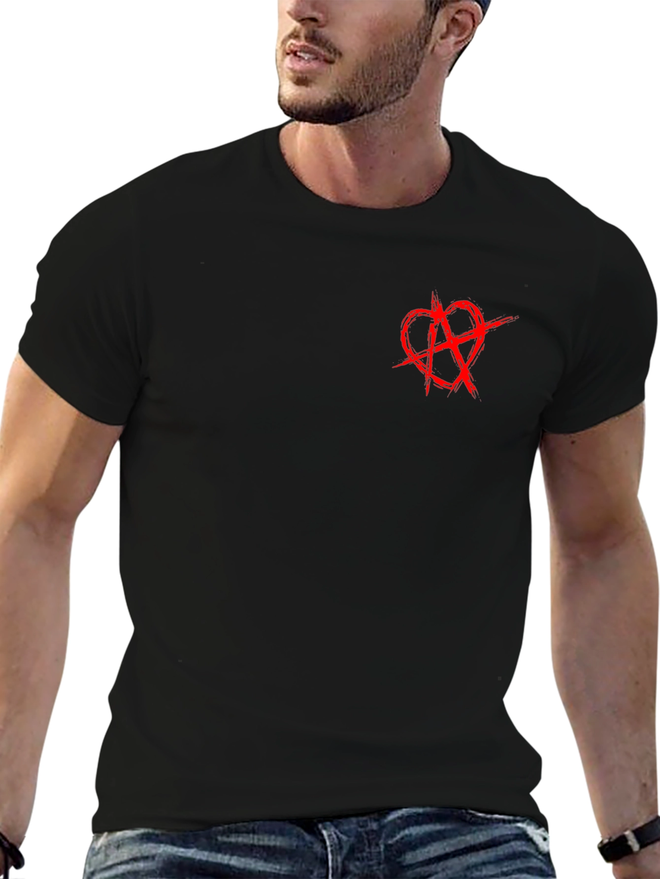 Anarchy Heart Symbol Black T-Shirt