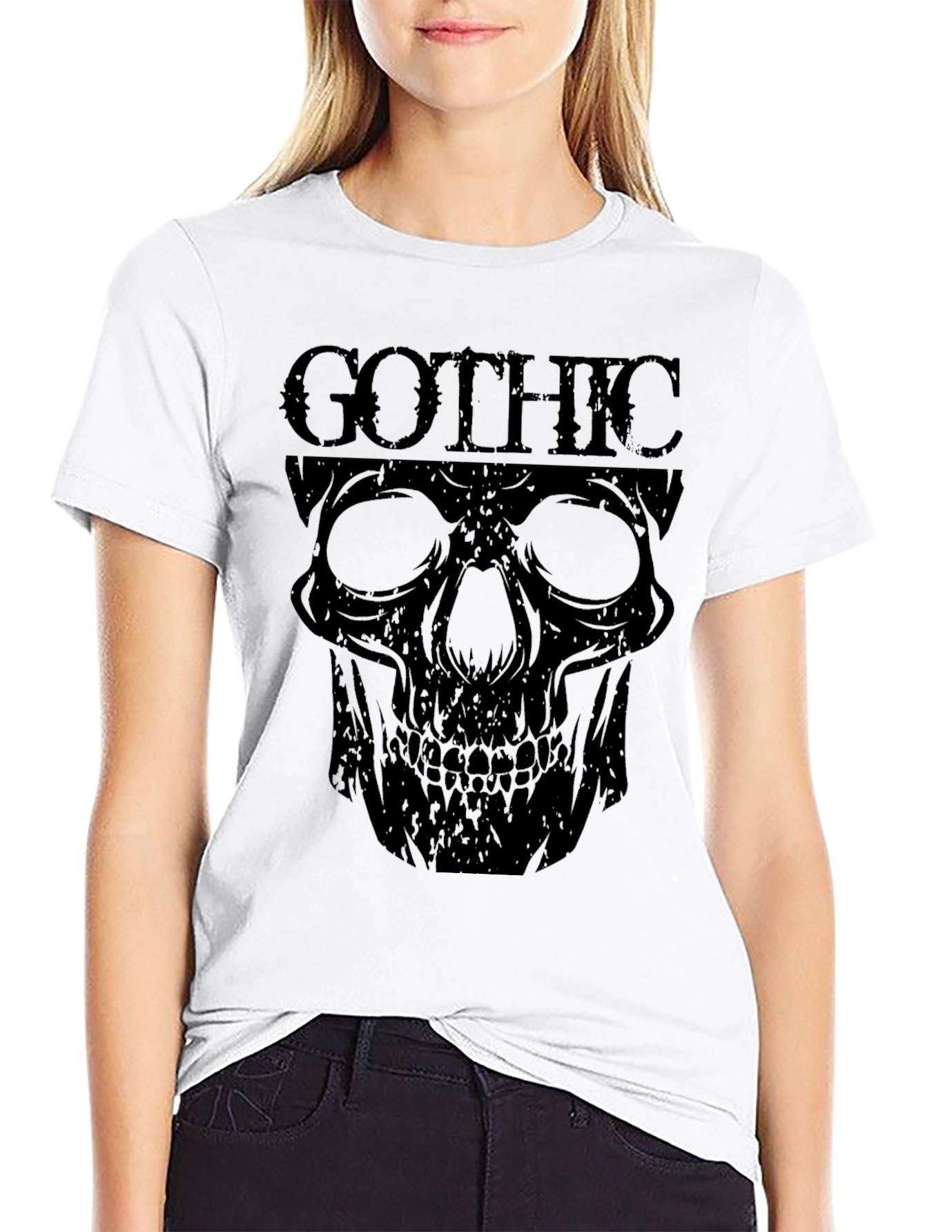 Gothic Skull Graphic T-Shirt - Mens Black Tee
