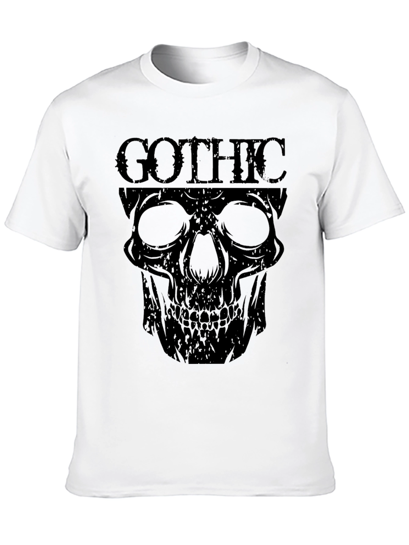Gothic Skull Graphic T-Shirt - Mens Black Tee