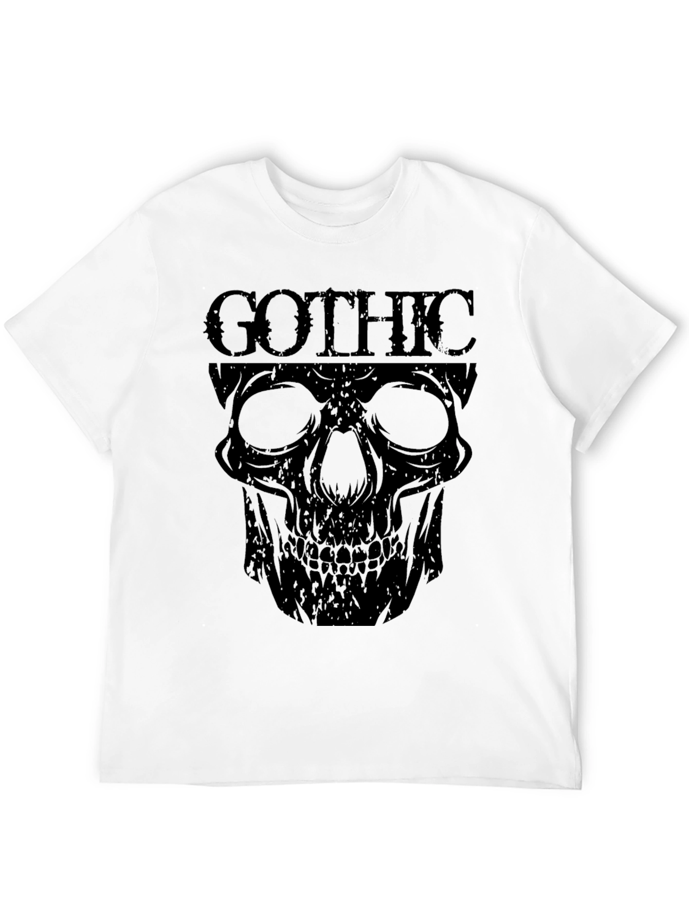 Gothic Skull Graphic T-Shirt - Mens Black Tee