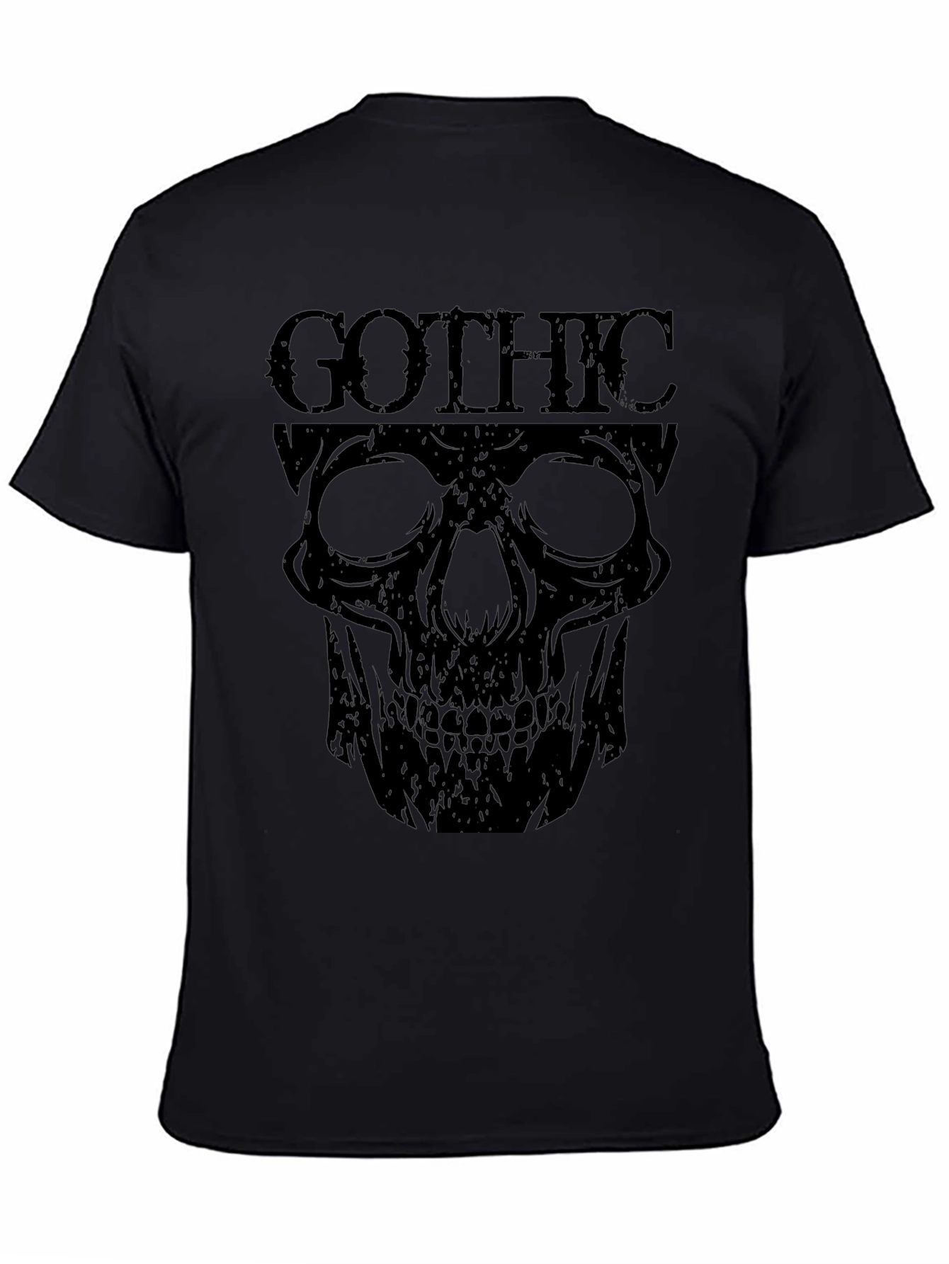 Gothic Skull Graphic T-Shirt - Mens Black Tee