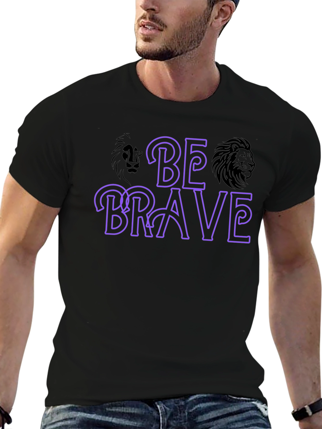 Be Brave Graphic T-Shirt - Lion Design