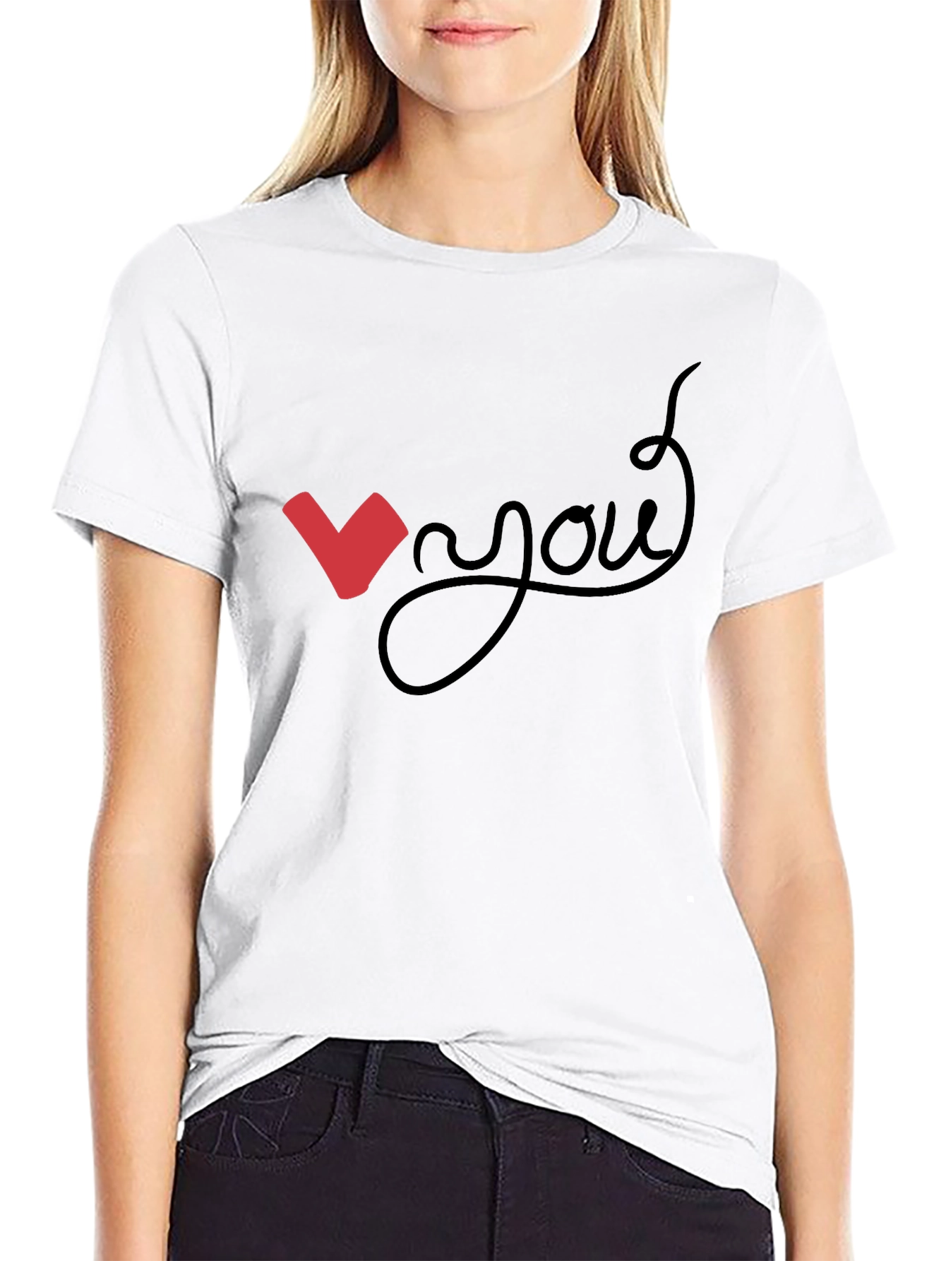 Love You Graphic Tee - Black Cotton Casual Shirt