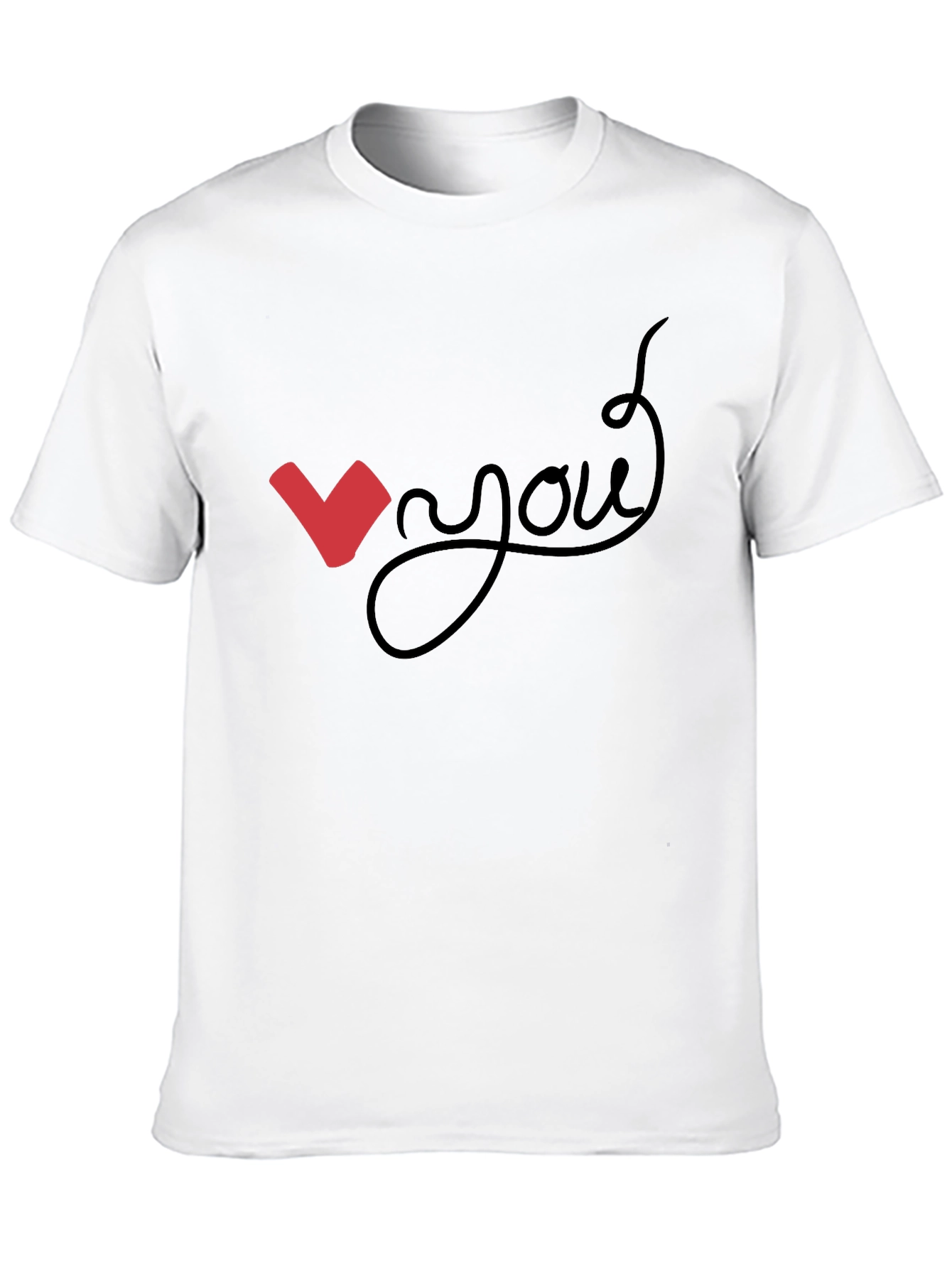 Love You Graphic Tee - Black Cotton Casual Shirt