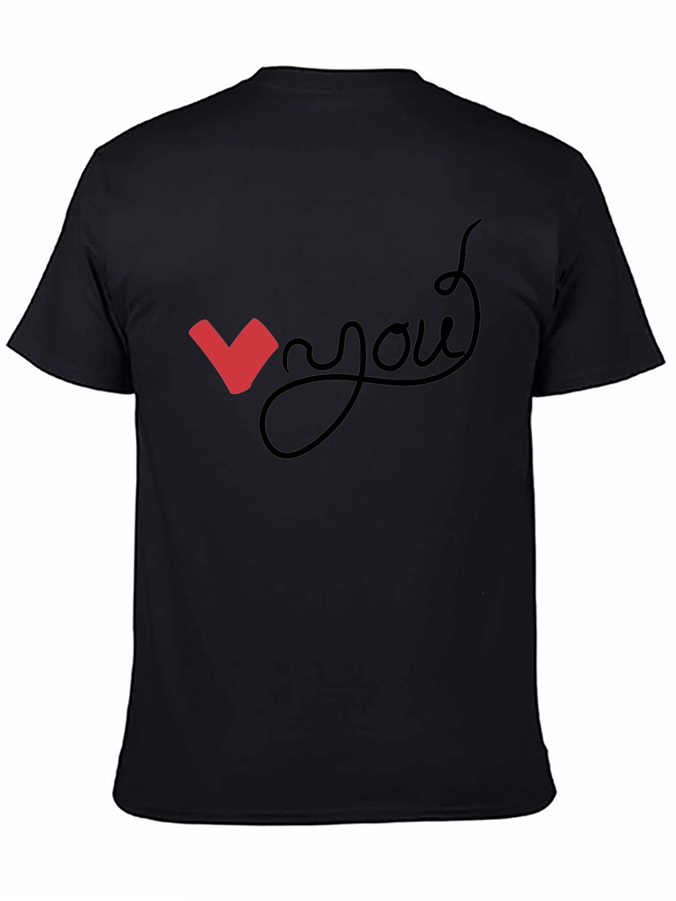 Love You Graphic Tee - Black Cotton Casual Shirt