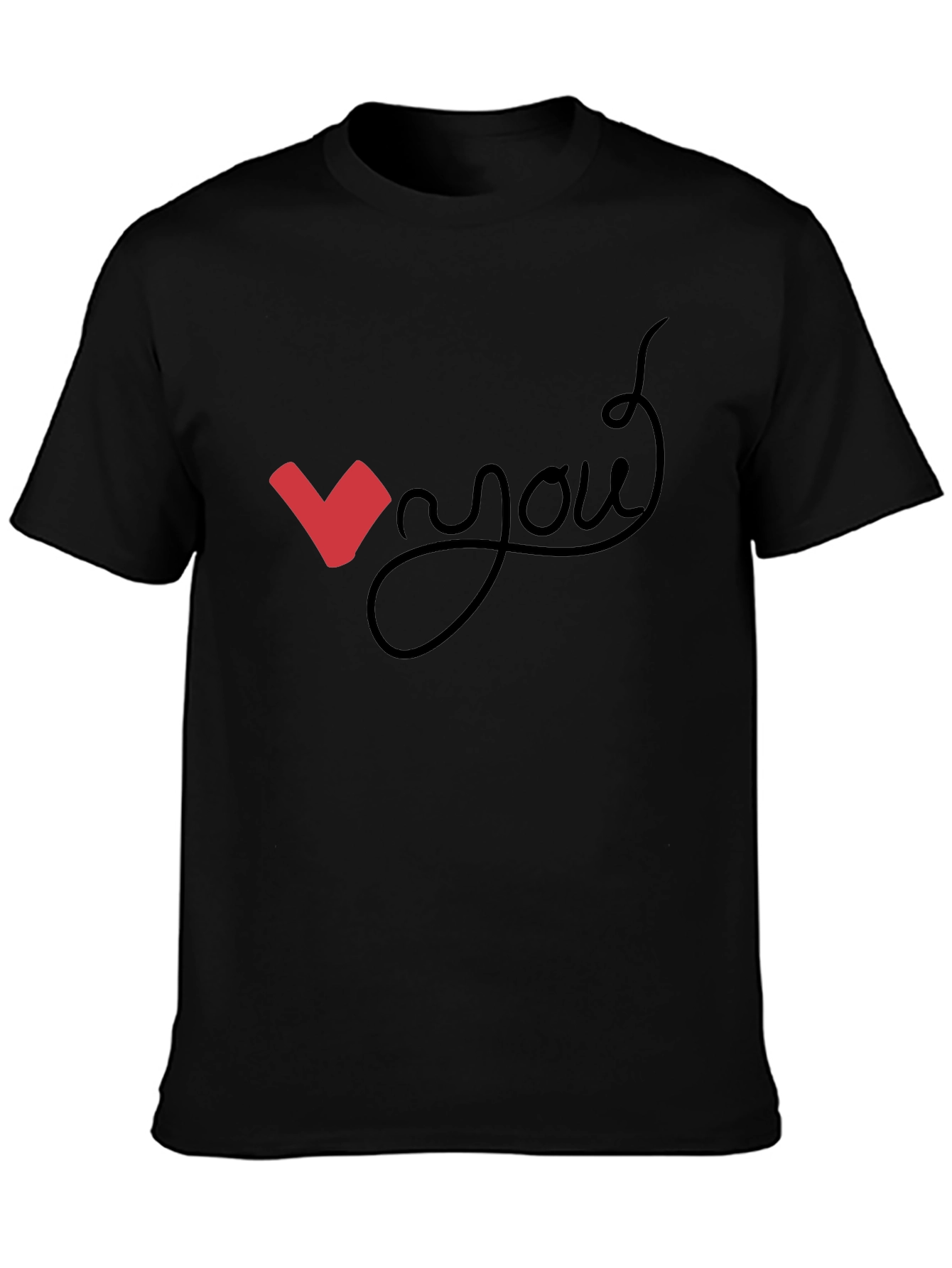 Love You Graphic Tee - Black Cotton Casual Shirt