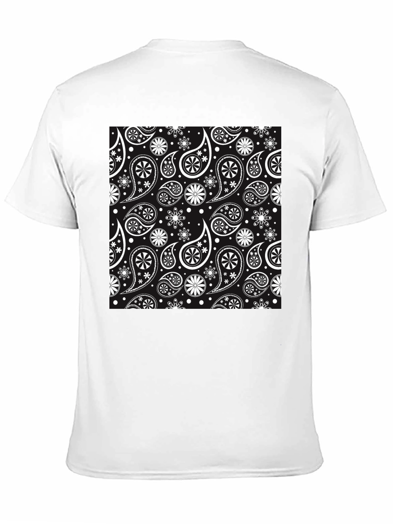 Stylish Paisley Patterned Black T-Shirt