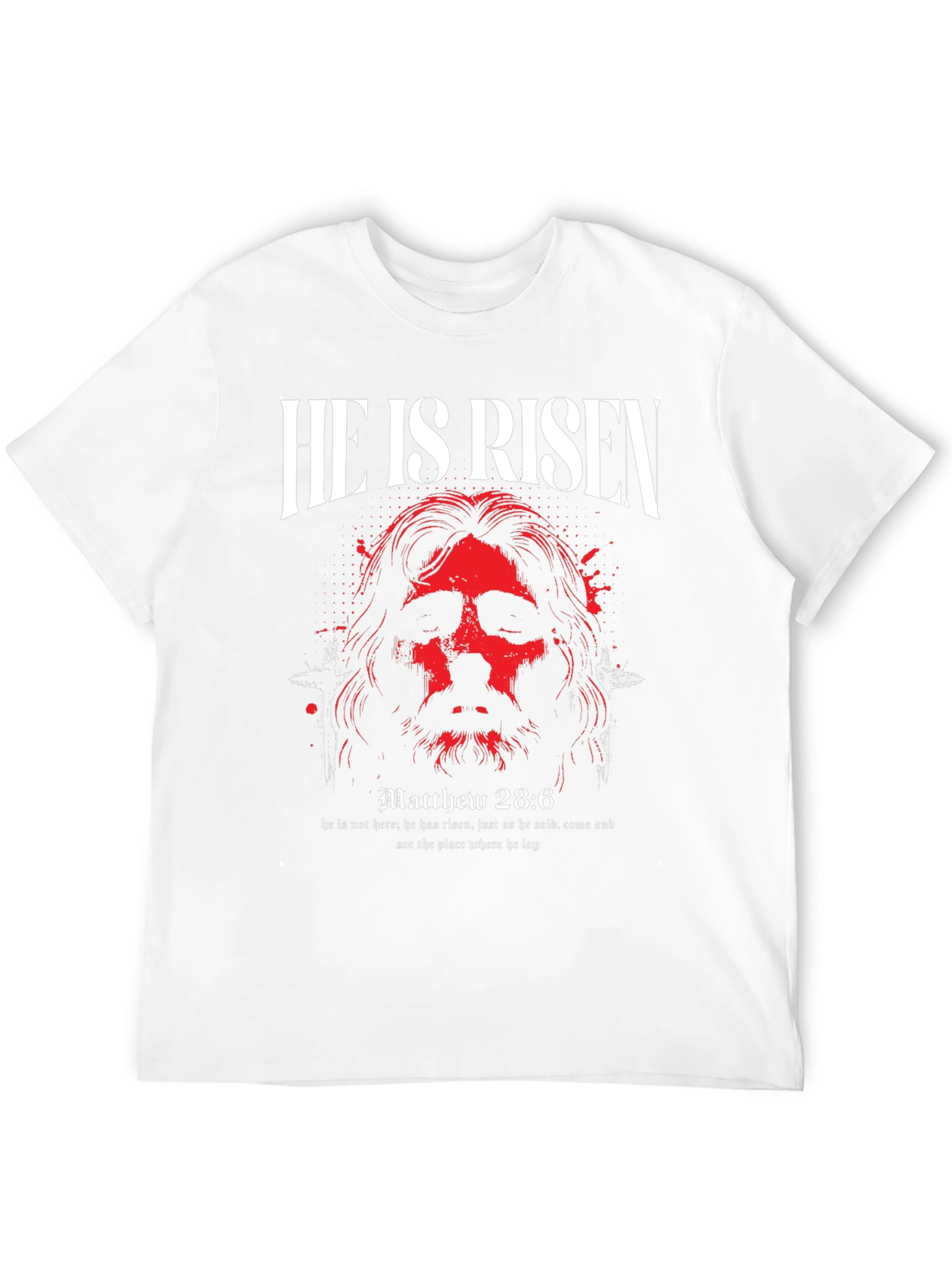 He Is Risen Graphic T-Shirt - Matthew 28:6 Design