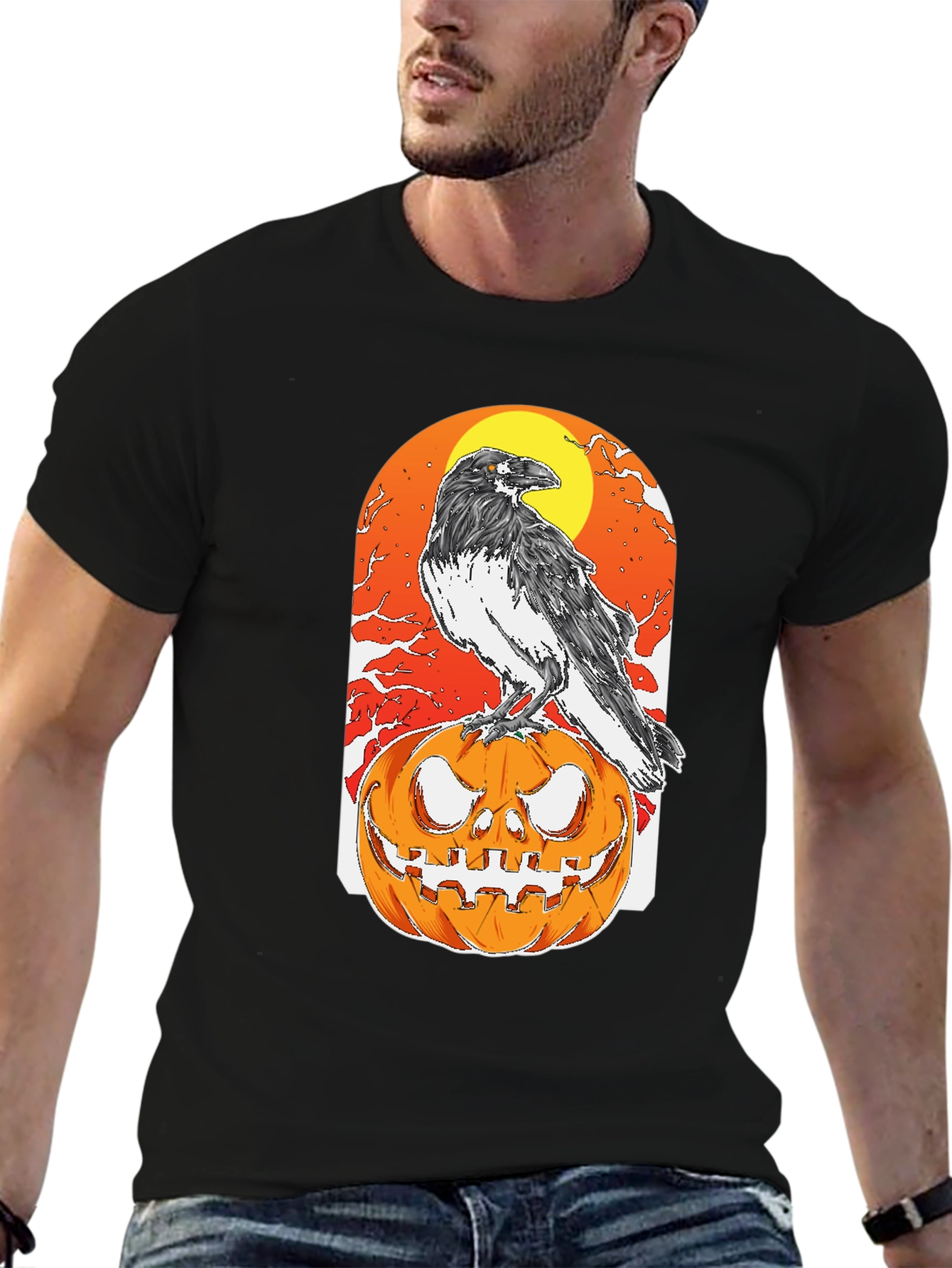 Halloween Crow Pumpkin T-Shirt