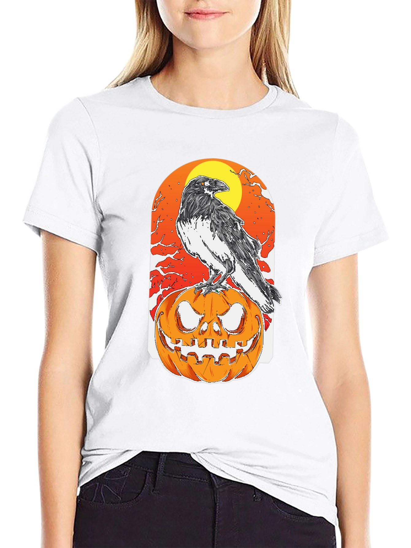 Halloween Crow Pumpkin T-Shirt