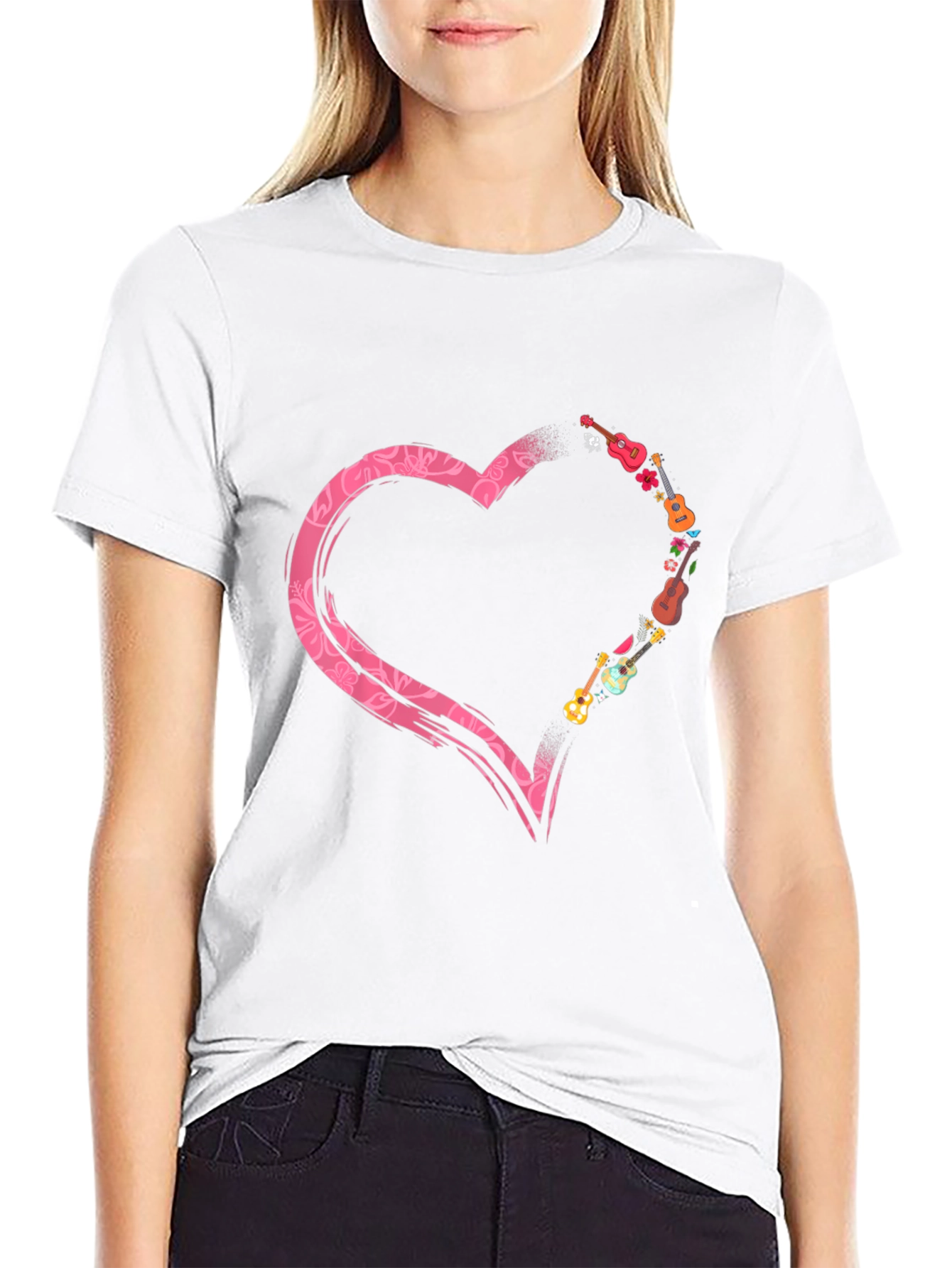 Musical Heart Graphic Tee - Black