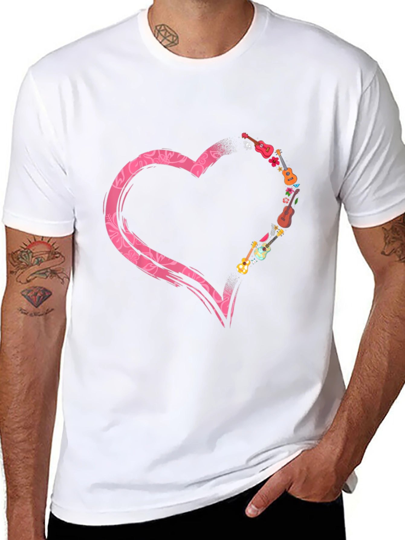 Musical Heart Graphic Tee - Black