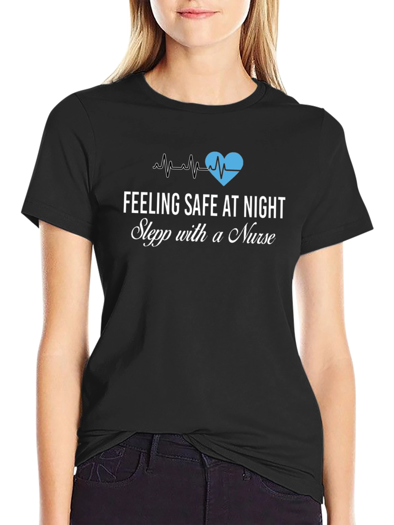 Feeling Safe At Night Nurse Graphic Tee