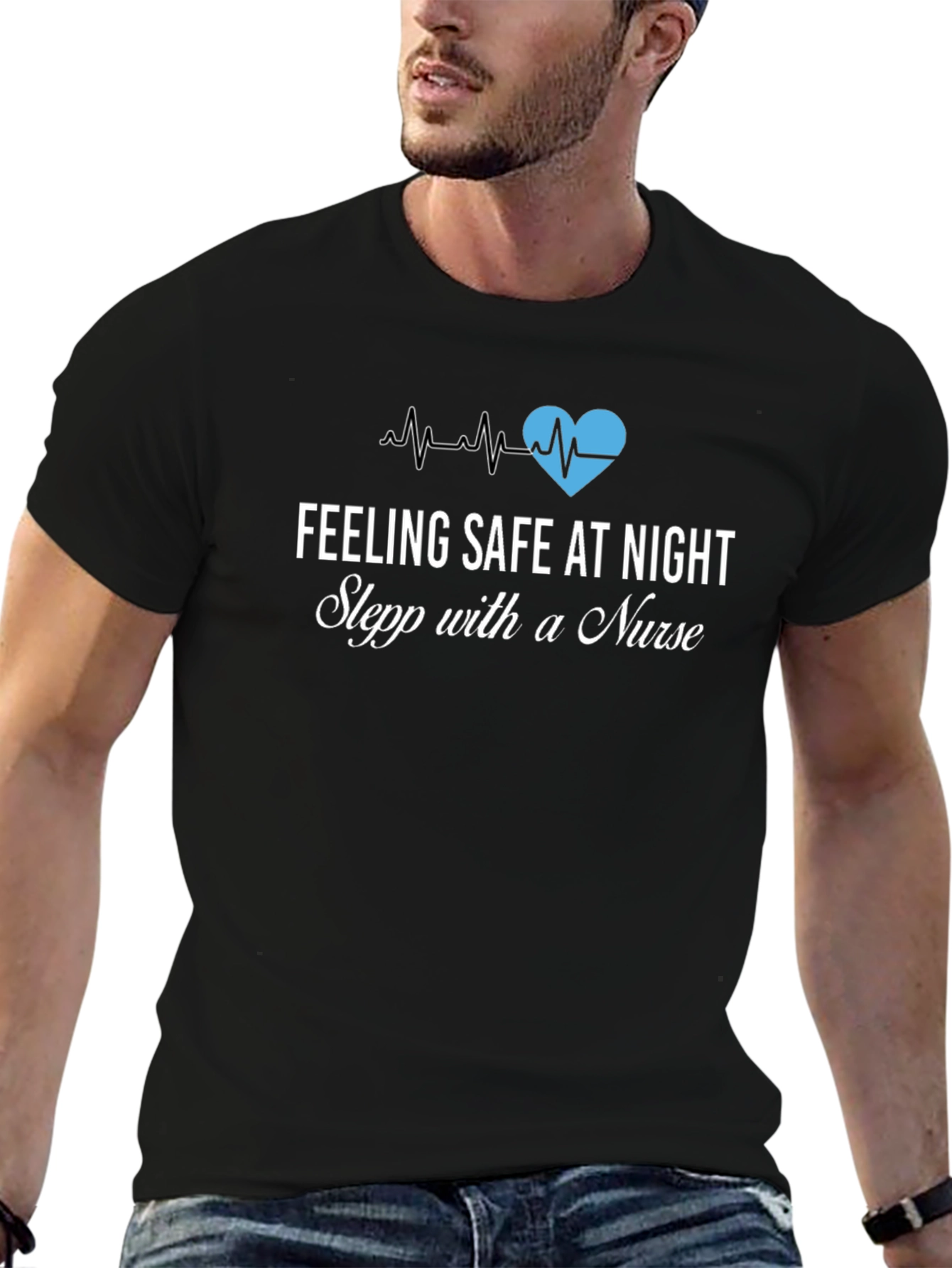 Feeling Safe At Night Nurse Graphic Tee