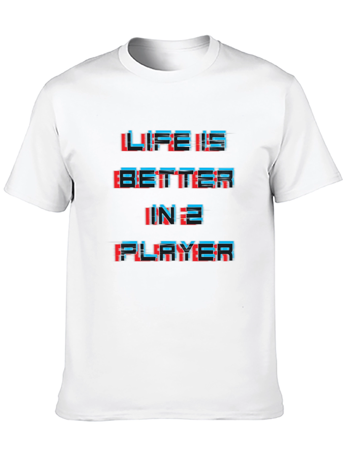Life is Better in 2 Player Black Graphic Tee