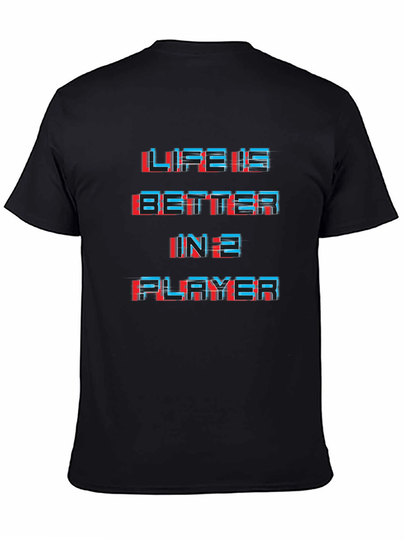 Life is Better in 2 Player Black Graphic Tee