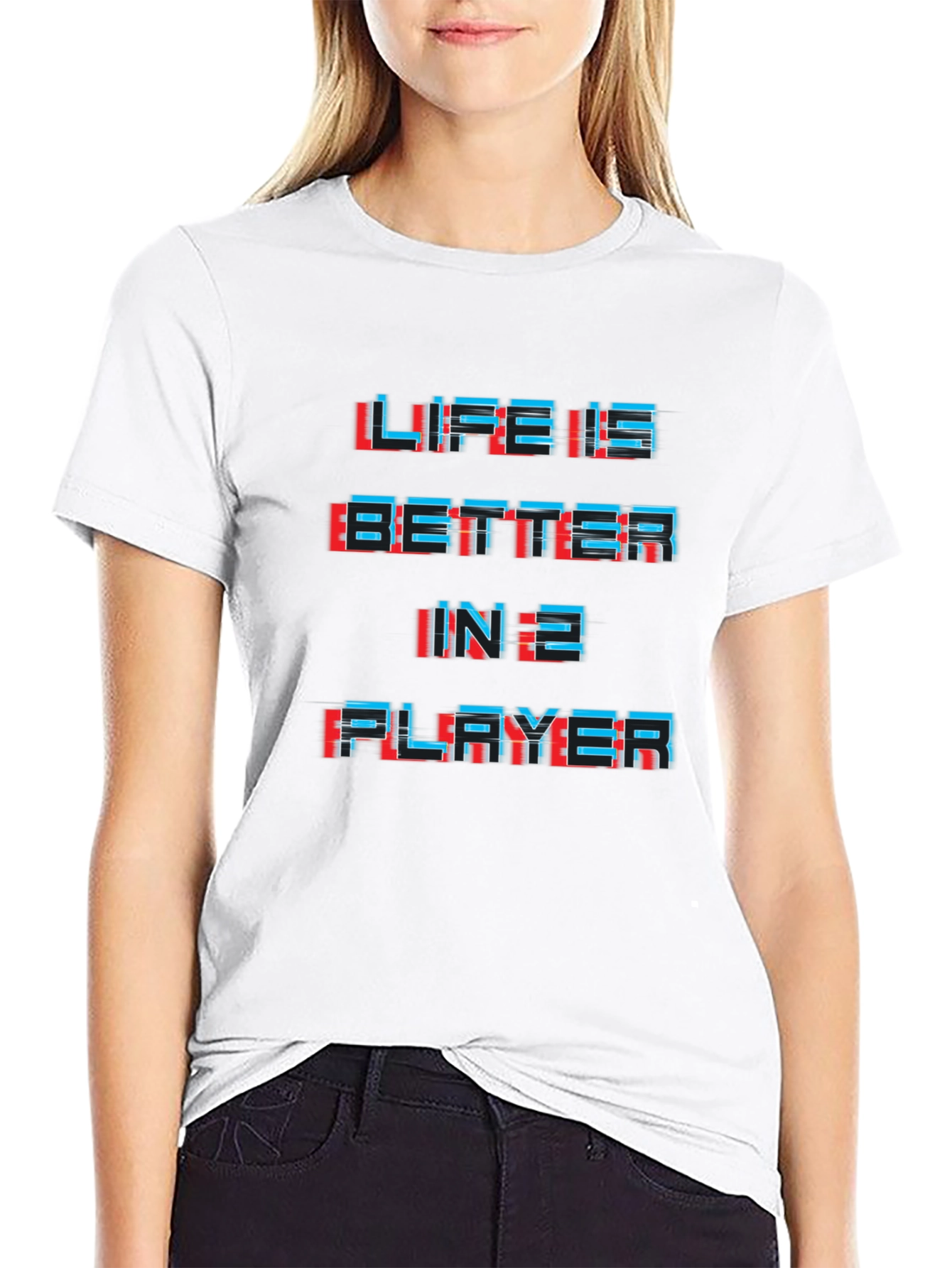 Life is Better in 2 Player Black Graphic Tee