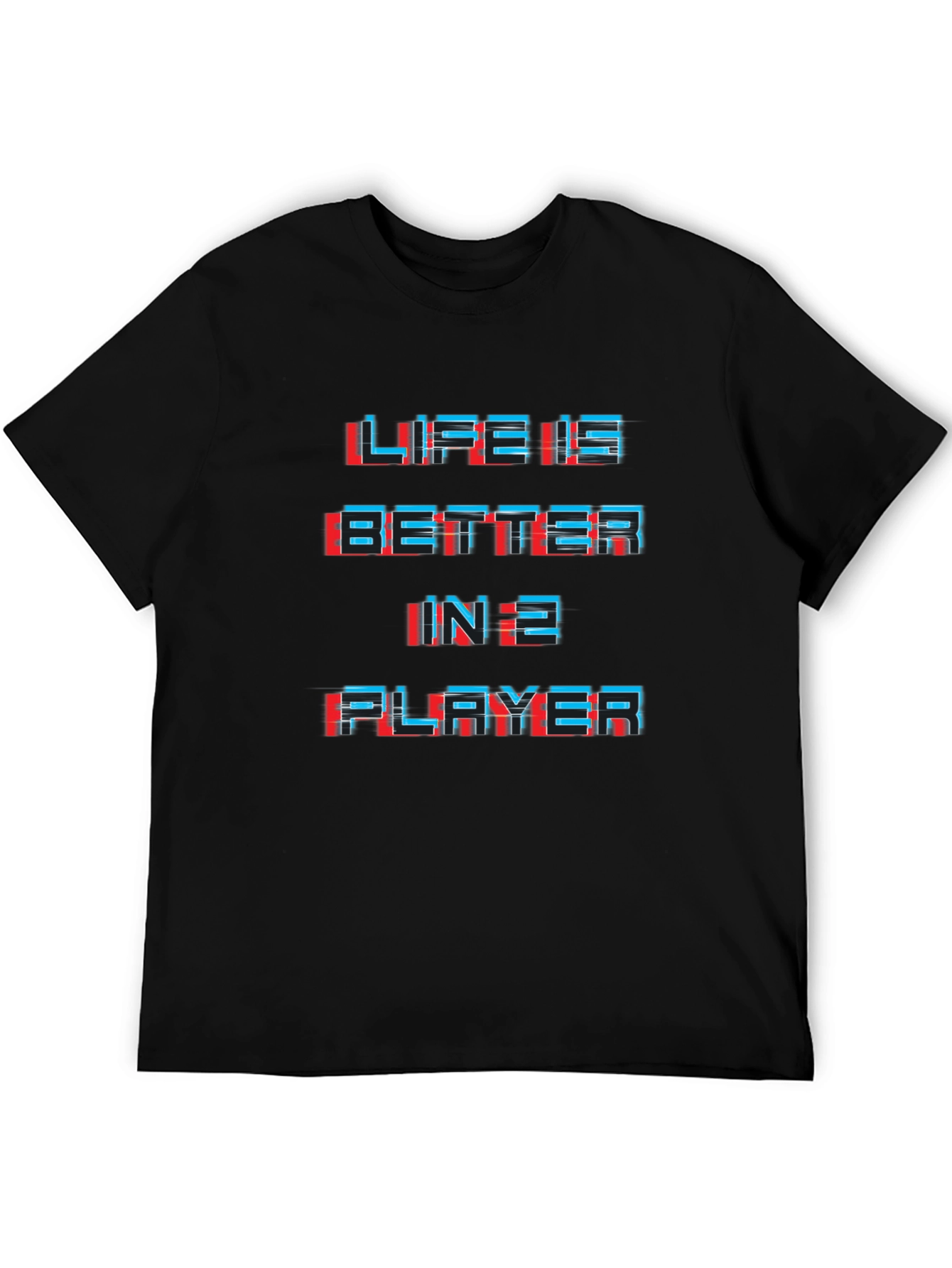 Life is Better in 2 Player Black Graphic Tee