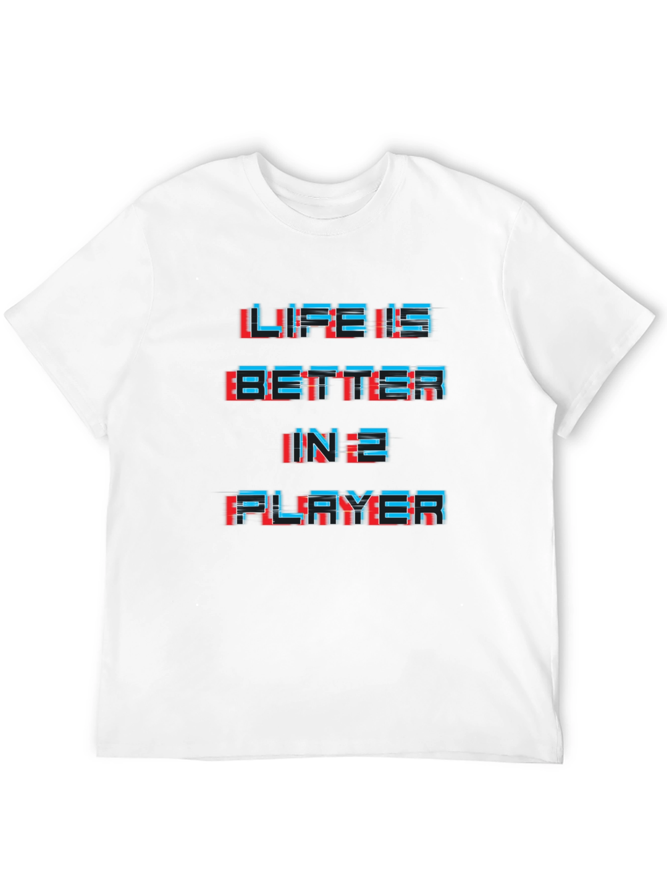 Life is Better in 2 Player Black Graphic Tee