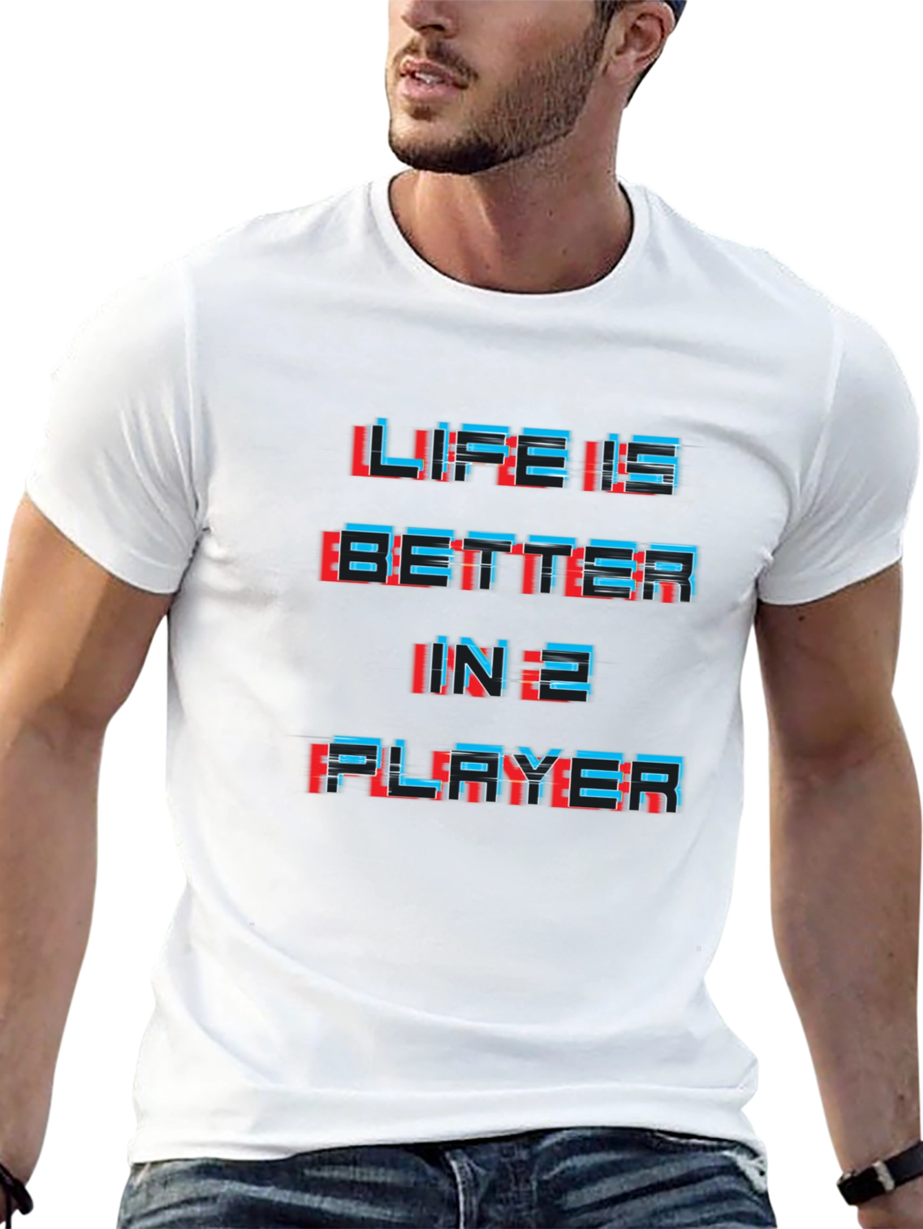 Life is Better in 2 Player Black Graphic Tee