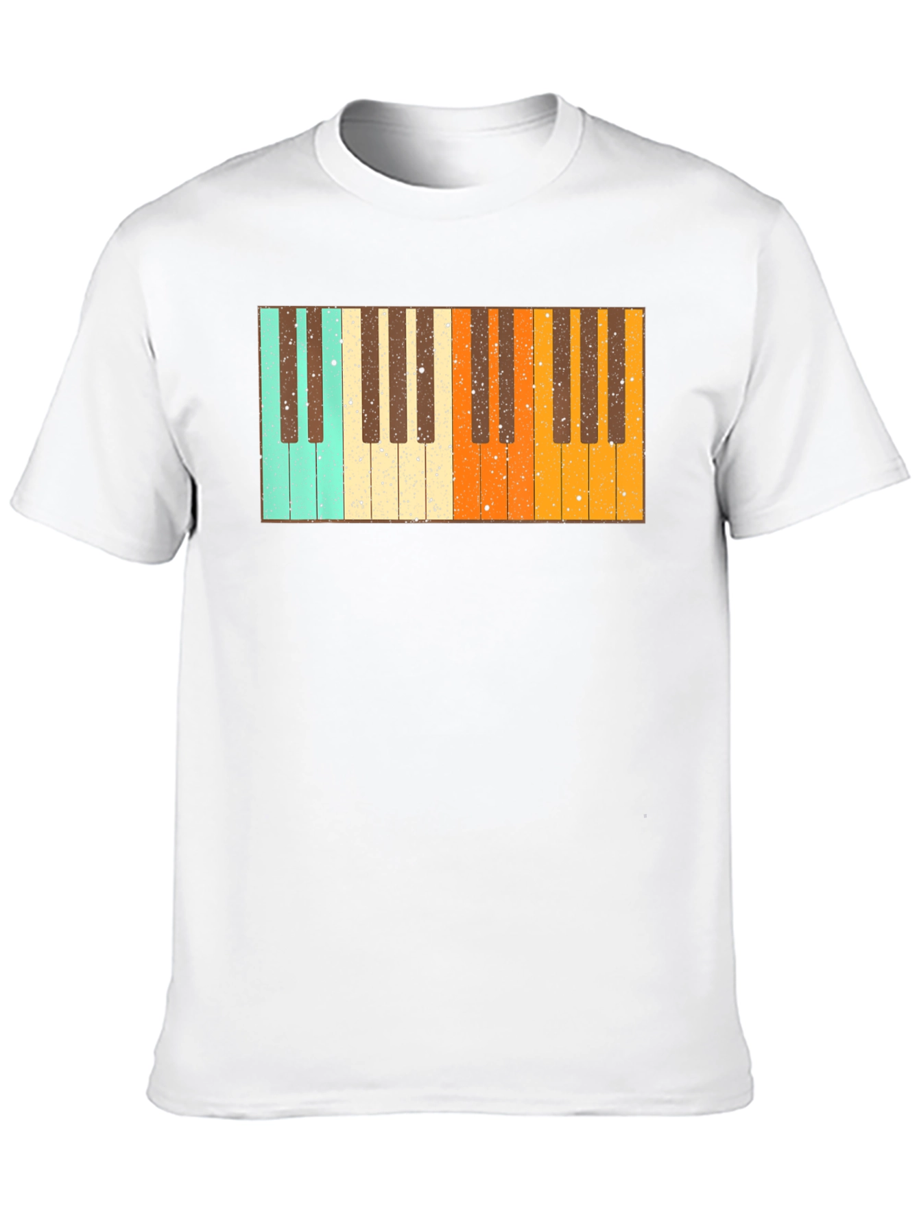 Retro Piano Keys Graphic Black T-Shirt