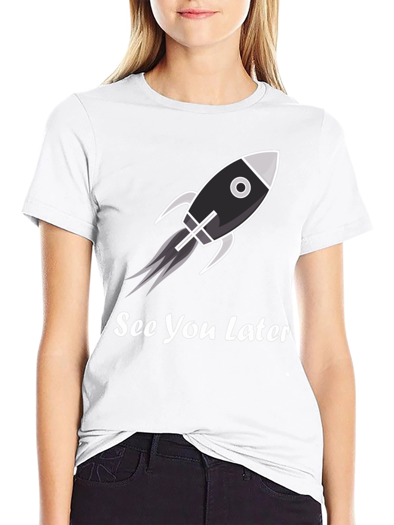 Rocket See You Later Black T-Shirt