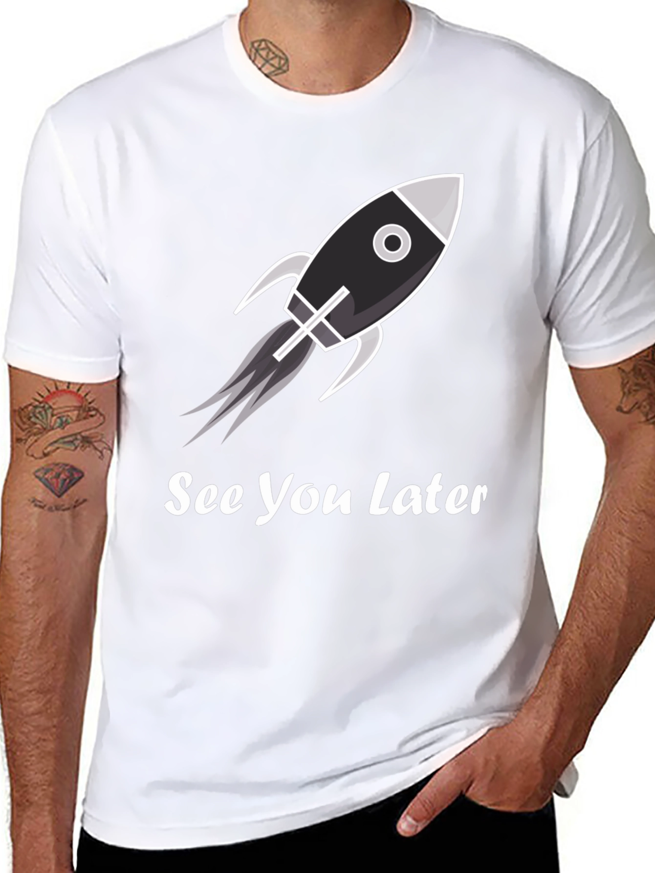 Rocket See You Later Black T-Shirt