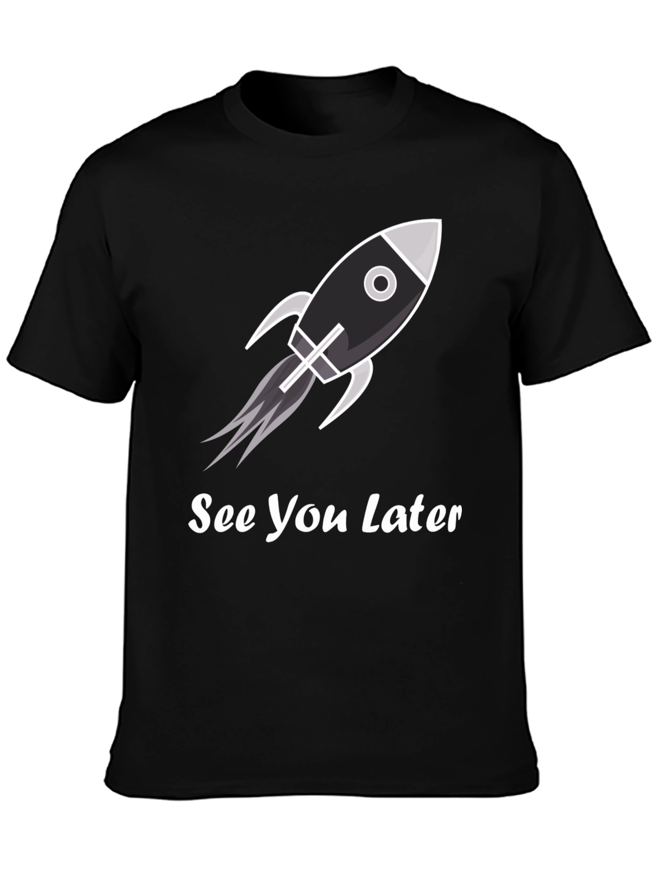 Rocket See You Later Black T-Shirt