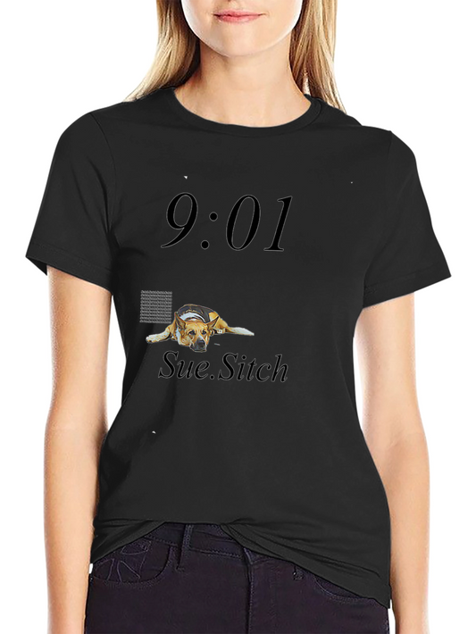 9:01 Sue.Sitch Black Graphic Tee