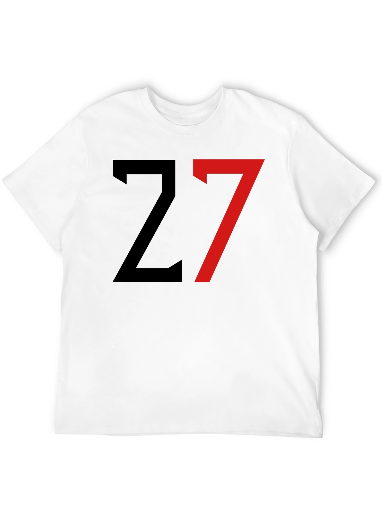 Black T-Shirt with Bold Number 27 Design