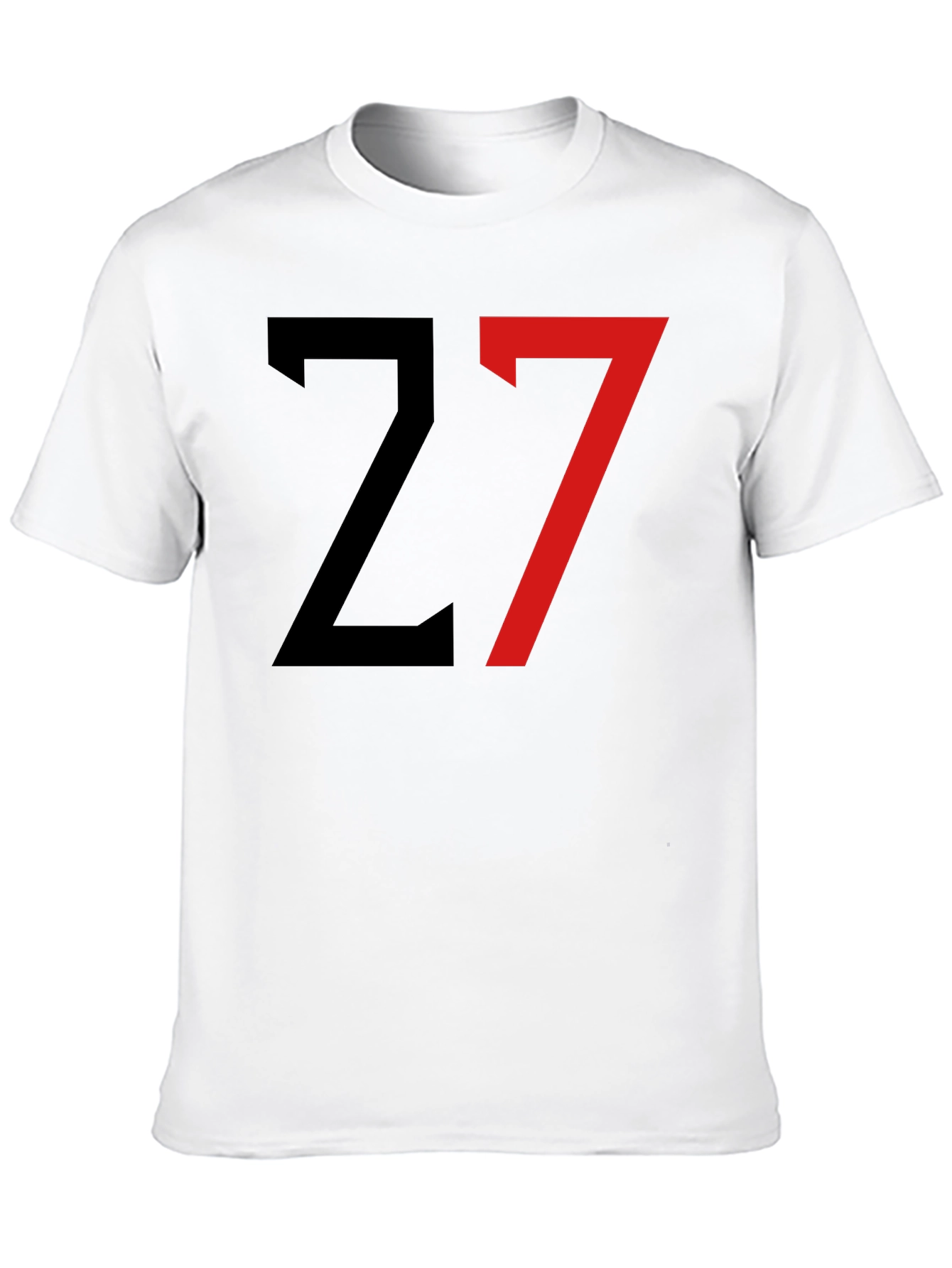 Black T-Shirt with Bold Number 27 Design