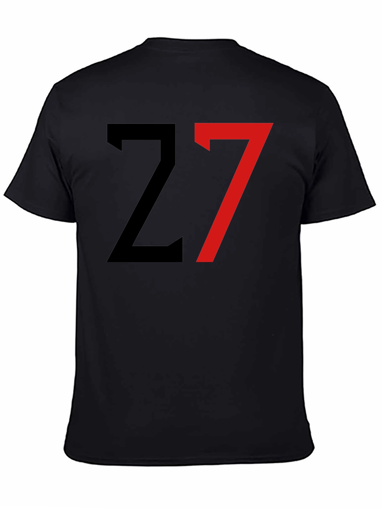 Black T-Shirt with Bold Number 27 Design