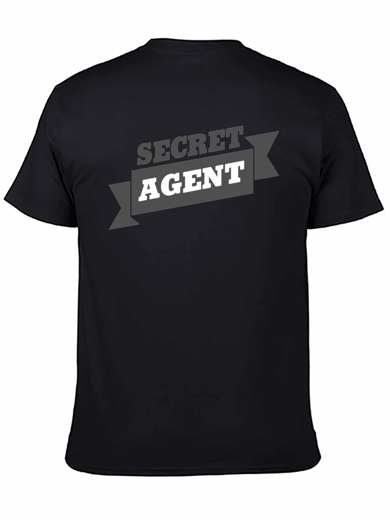 Secret Agent Graphic Tee - Black Cotton T-Shirt