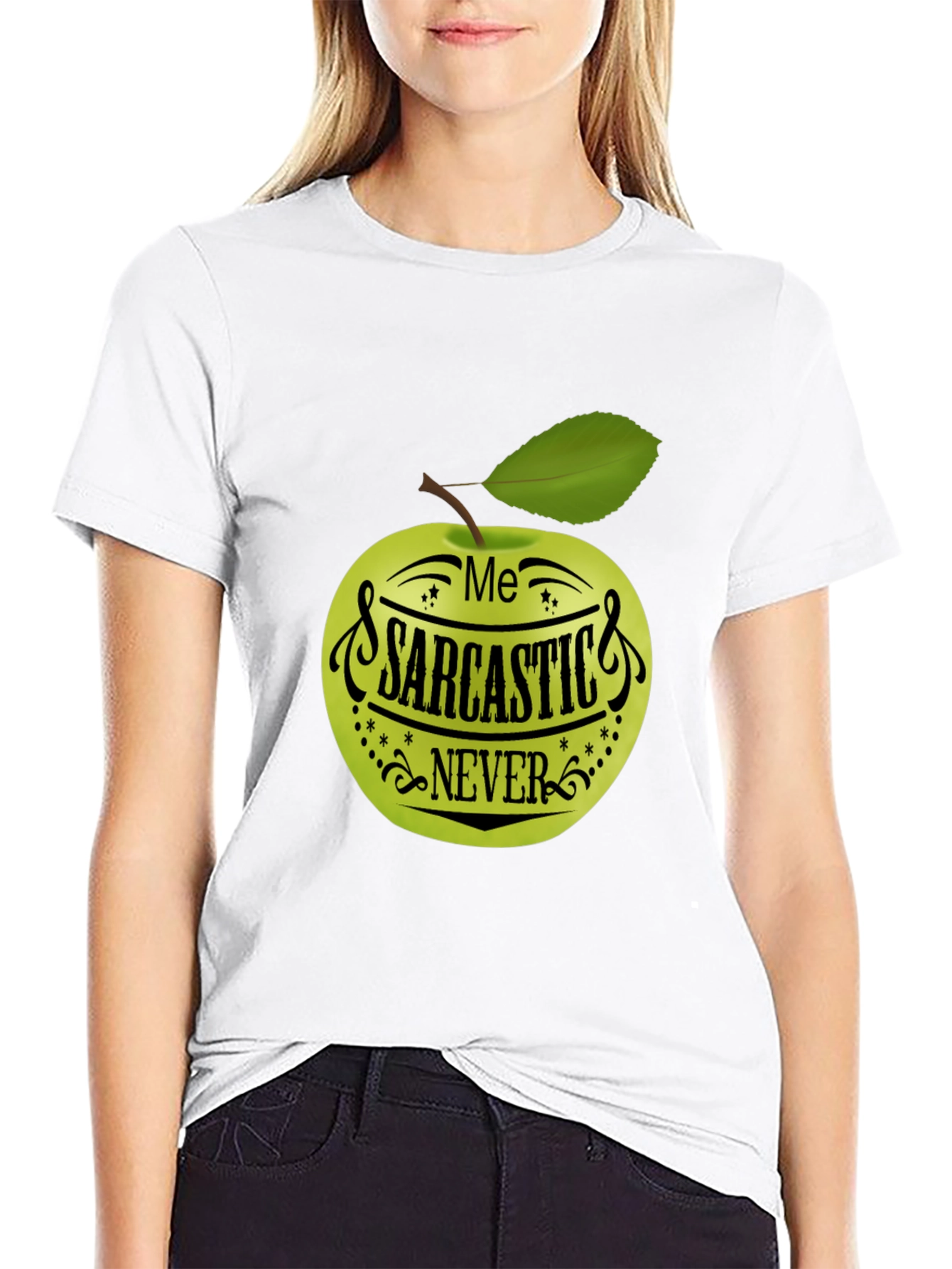 Sarcastic Never Apple Graphic T-Shirt